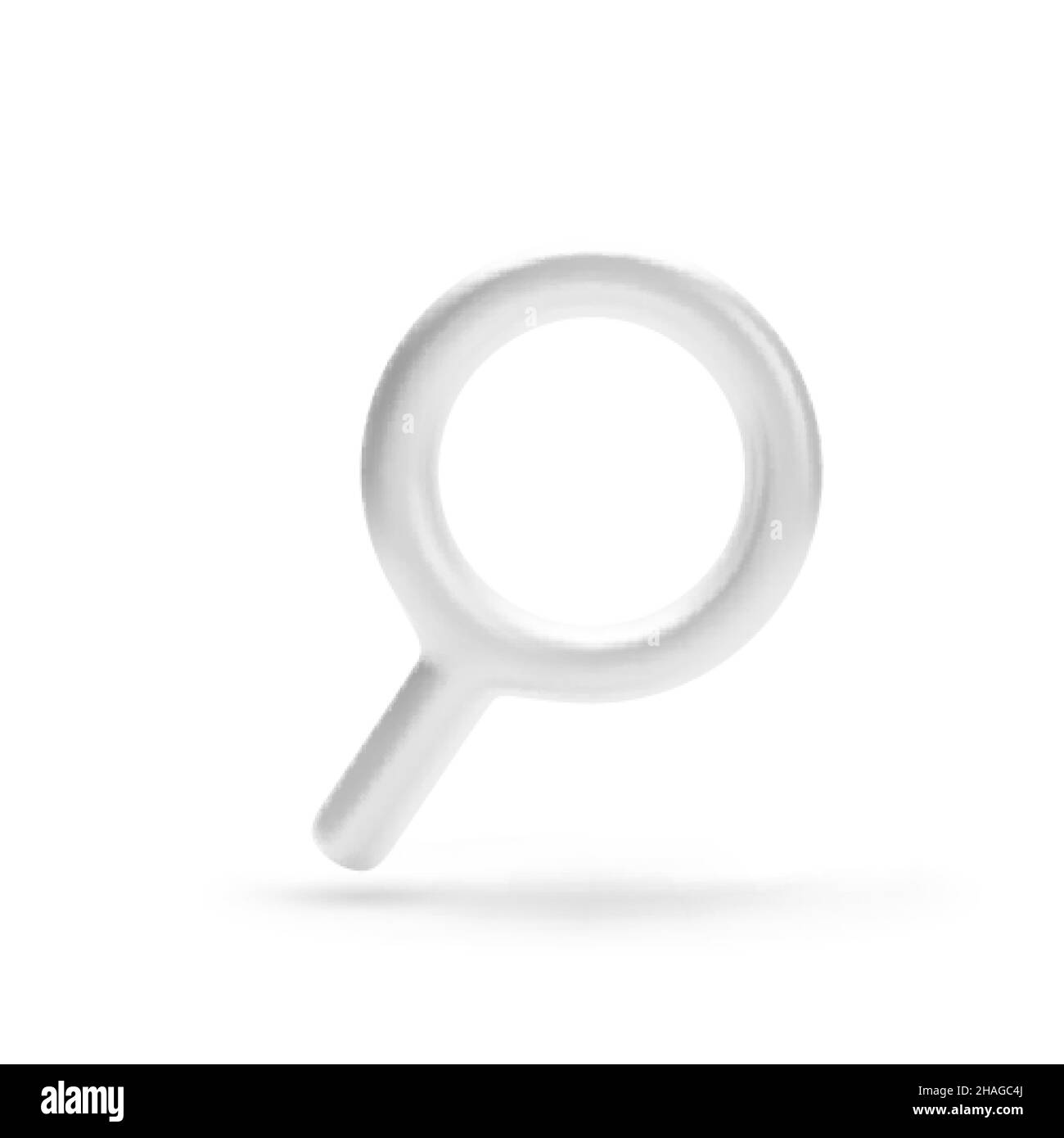 Lente d'ingrandimento in argento metallico. icona dell'obiettivo a 3d volumi. Illustrazione vettoriale realistica Illustrazione Vettoriale