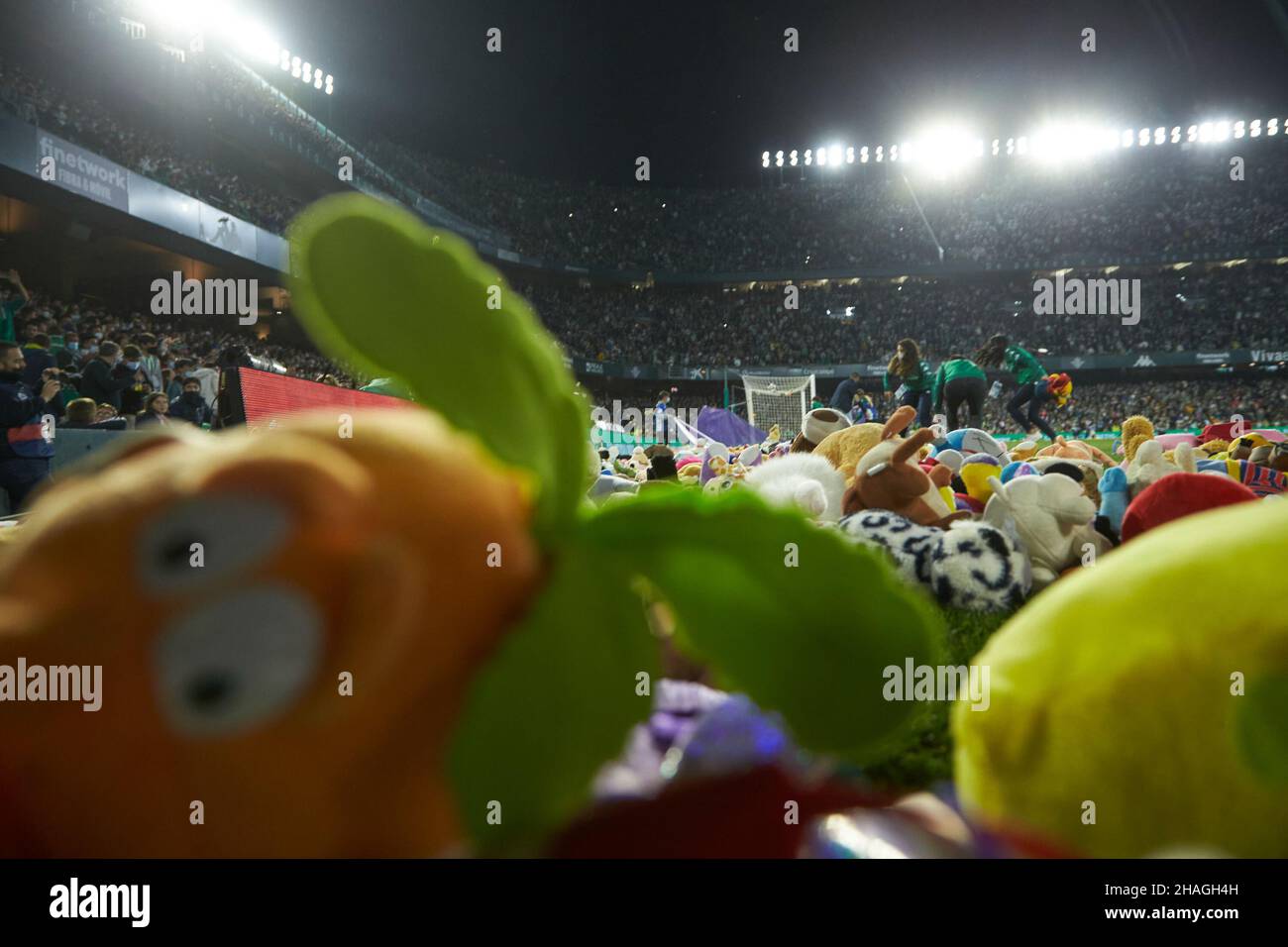 Azione della Carità durante il campionato spagnolo la Liga partita di calcio tra Real Betis e Real Sociedad il 12 dicembre 2021 allo stadio Benito Villamarin di Siviglia, Spagna - Foto: Joaquin Corchero/DPPI/LiveMedia Foto Stock