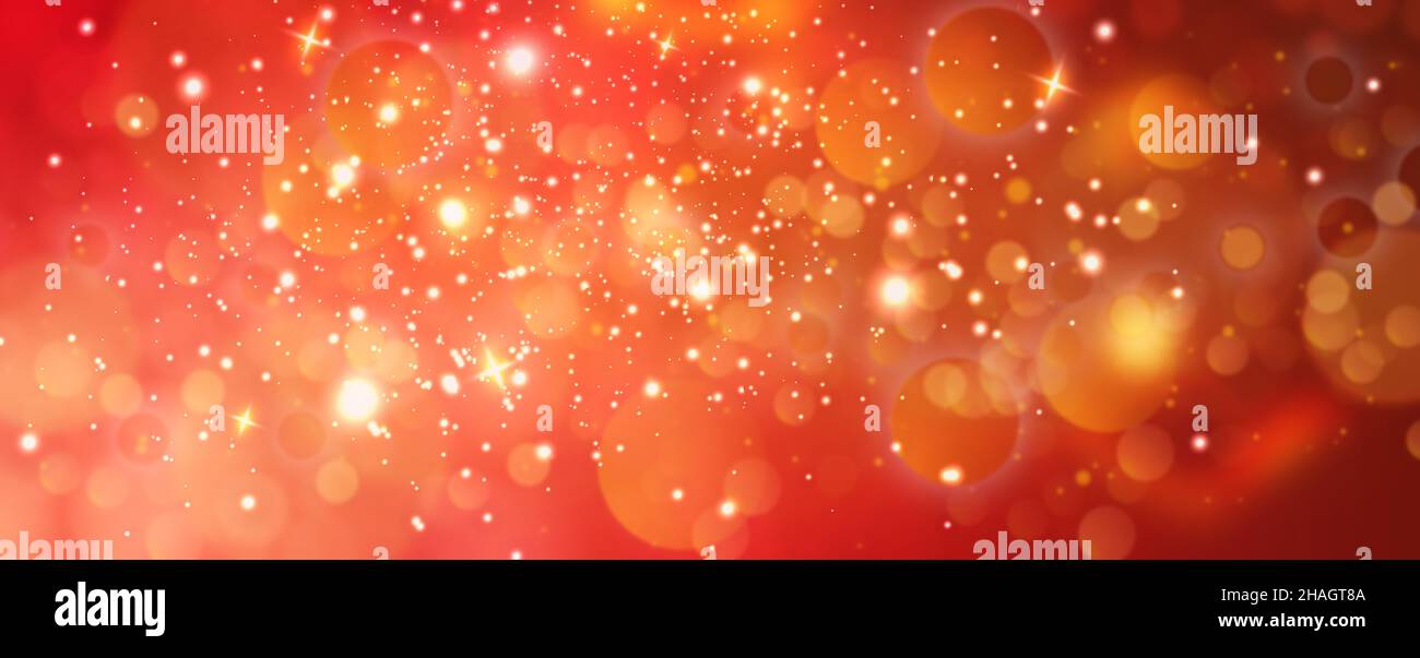Creative Lights Bokeh Christmas Encing Red con Navajo White Colors illustrative Banner background Wallpaper Concept of Celebration for Celebration Foto Stock