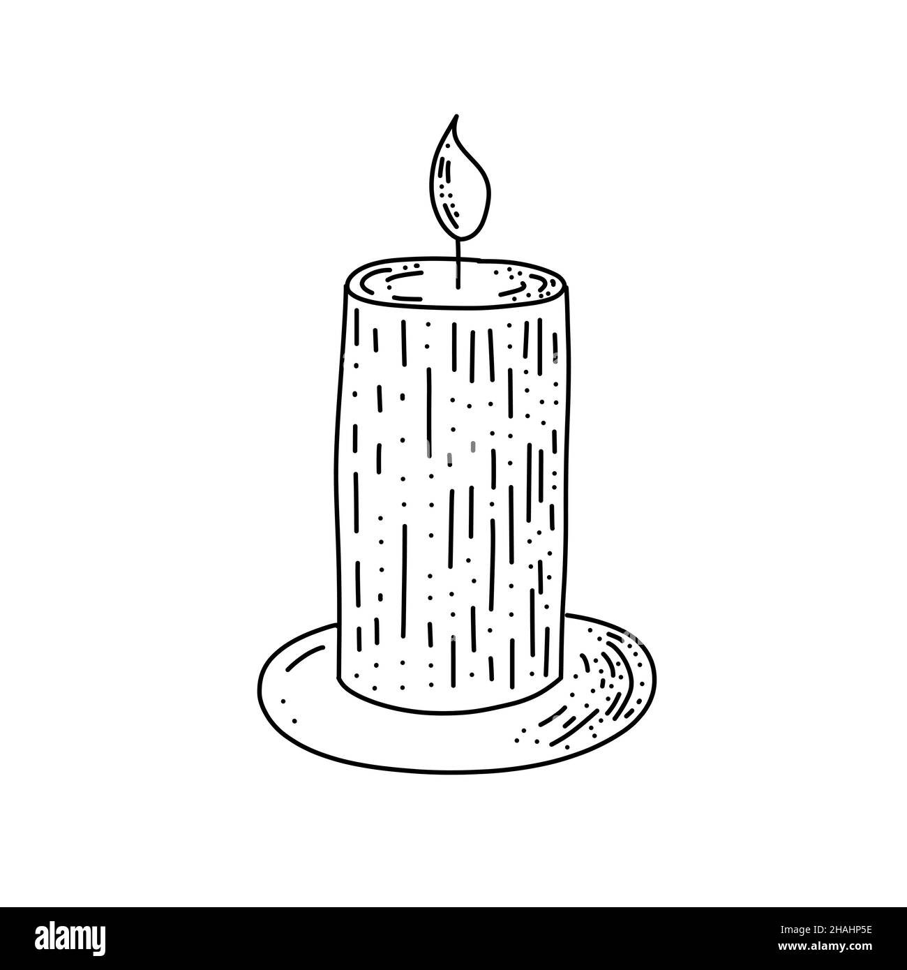 Illustrazione del vettore isolato della candela disegnata a mano. Oggetto festivo per eventi Illustrazione Vettoriale