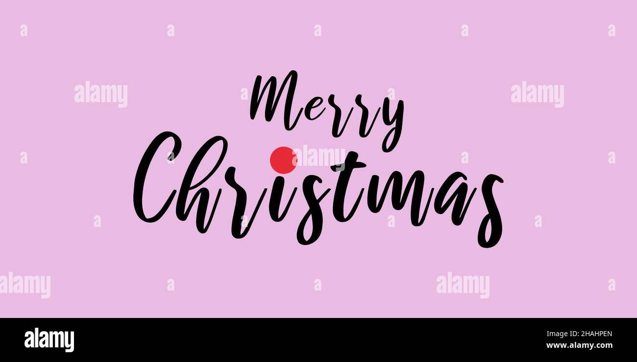 Rosa scritto Merry Christmas Card. Foto Stock