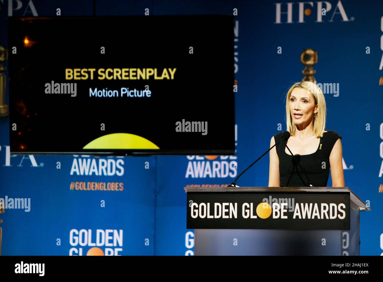 Beverly Hills, California. 13th Dic 2021. Helen Hoehne annuncia le "79th annue Golden Globe Awards Nominations" al Beverly Hilton Hotel il 13 dicembre 2021 a Beverly Hills, CA. Credit: Craig Hattori/Image Space/Media Punch/Alamy Live News Foto Stock