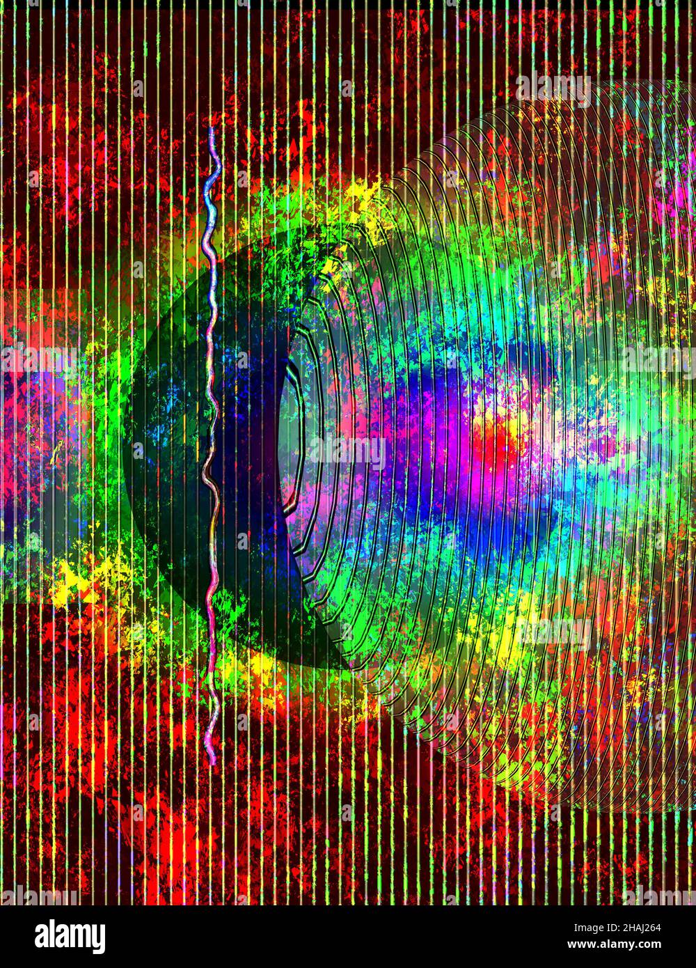 Astratto di cerchi e linee. 3D rendering Foto Stock