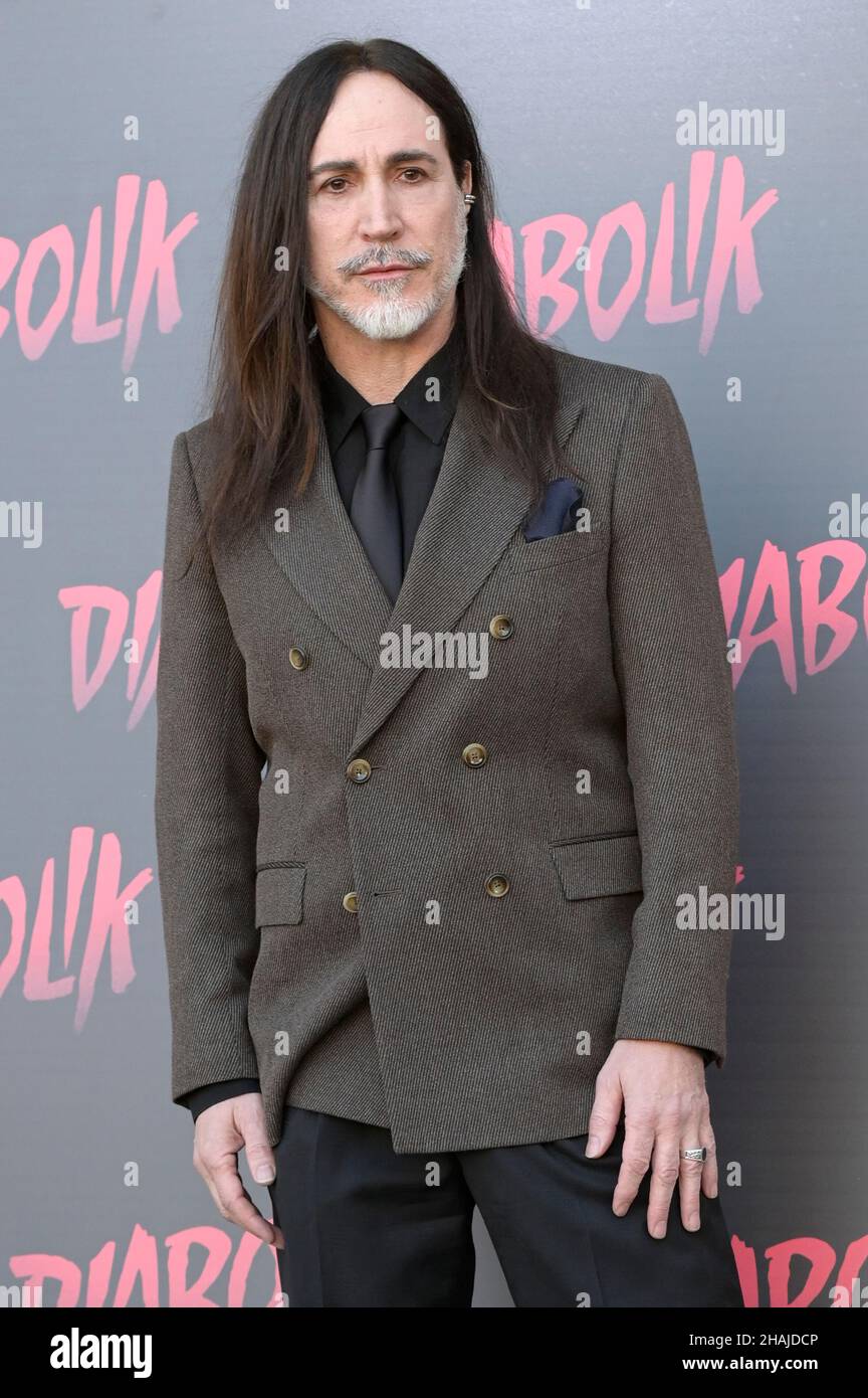 Roma, Italia. 13th Dic 2021. Manuel Agnelli partecipa alla fotocellula del film Diabolik al Cinema spaziale moderno. Credit: SOPA Images Limited/Alamy Live News Foto Stock