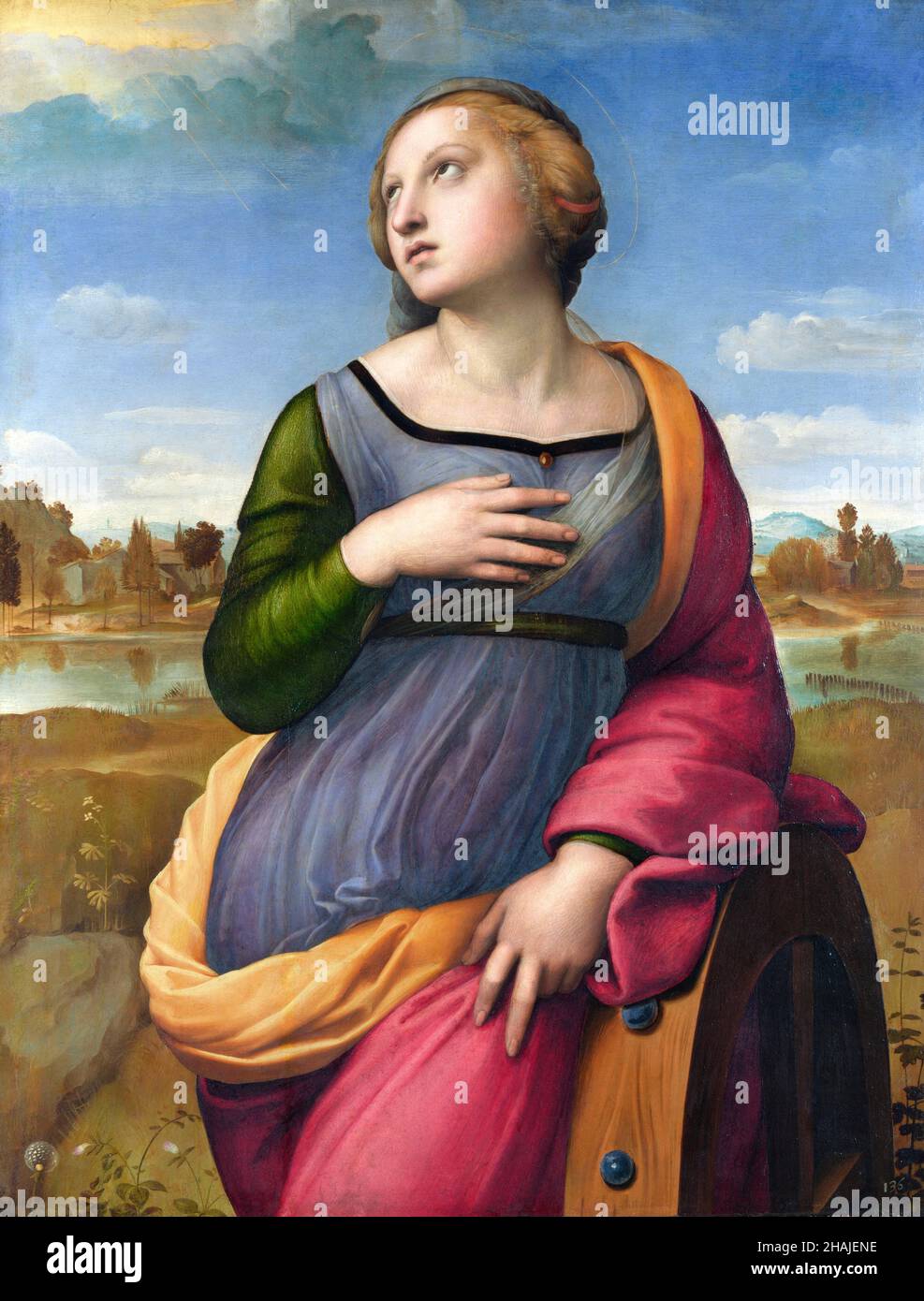 Santa Caterina da Alessandria di Raffaello (Raffaello Sanzio da Urbino, 1483–1520), olio di pioppo, c. 1507 Foto Stock