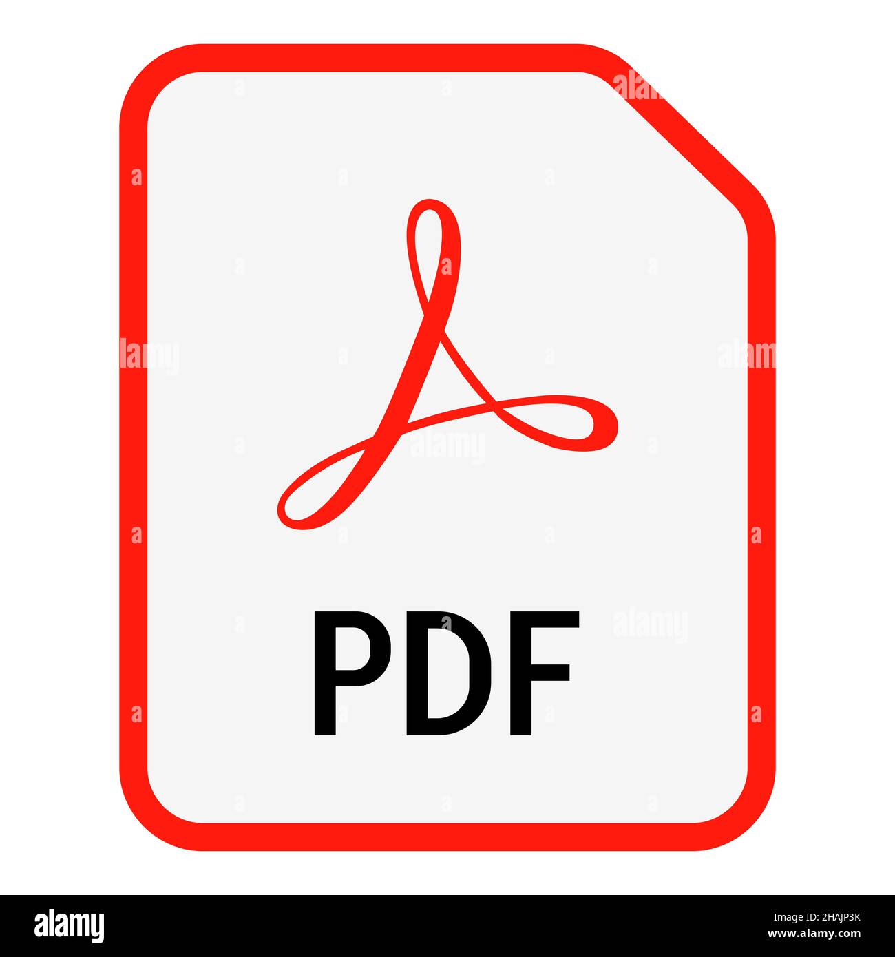 Icona PDF. Design semplice e piatto. Illustrazione vettoriale isolata su sfondo bianco Illustrazione Vettoriale