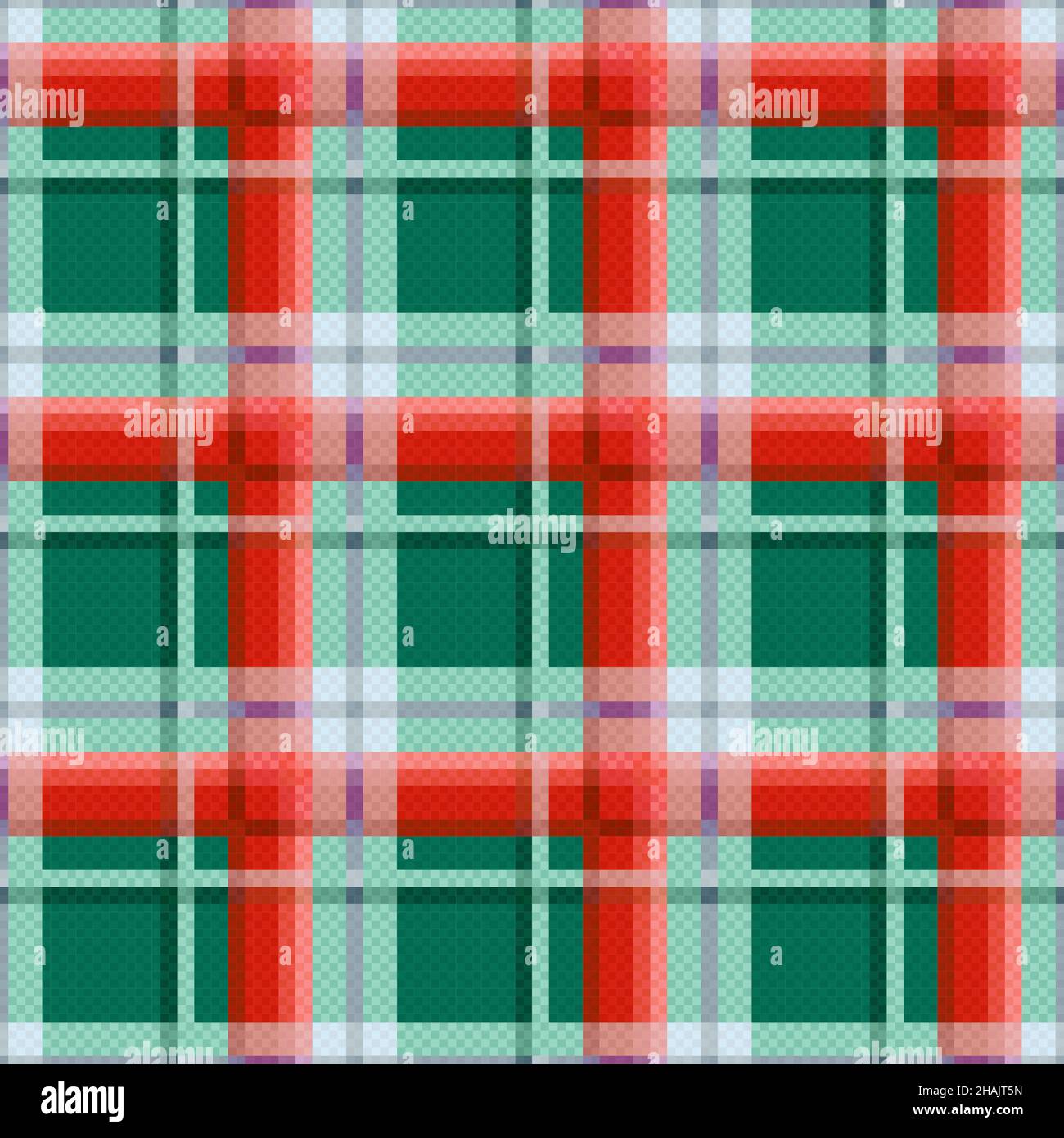 Motivo vettoriale rettangolare senza cuciture in tartan colore verde, rosso e rosa, texture per camicia in flanella, plaid, tovaglie, vestiti, coperte e Illustrazione Vettoriale