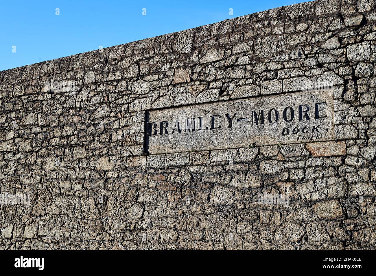 Liverpool, Merseyside, Regno Unito - Dic, 02 2021. Una vista generale del molo di Bramley-Moore durante la costruzione di un nuovo stadio di calcio per Everton football cl Foto Stock