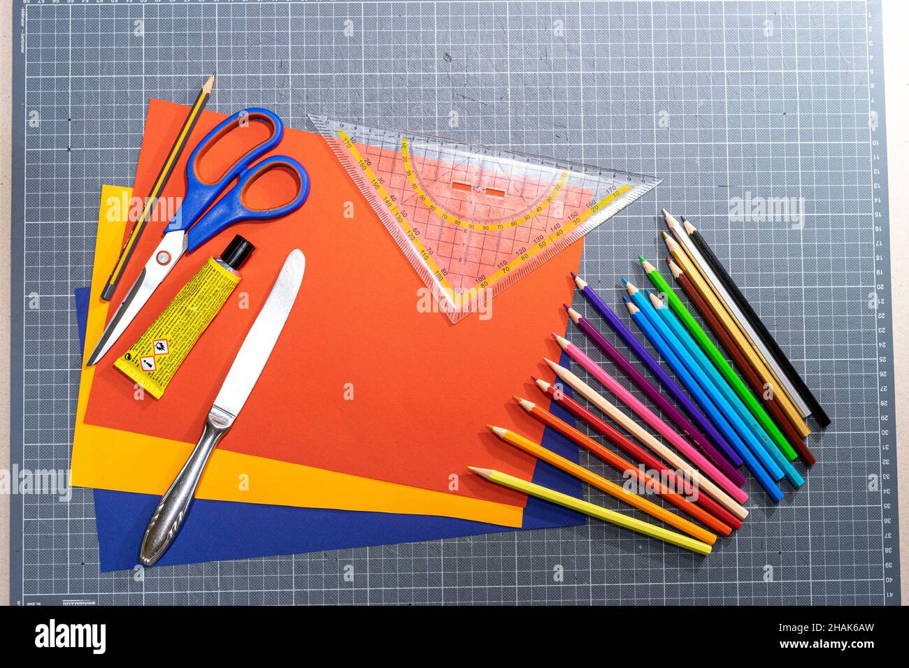 Set di forniture per la creatività artistica Foto Stock
