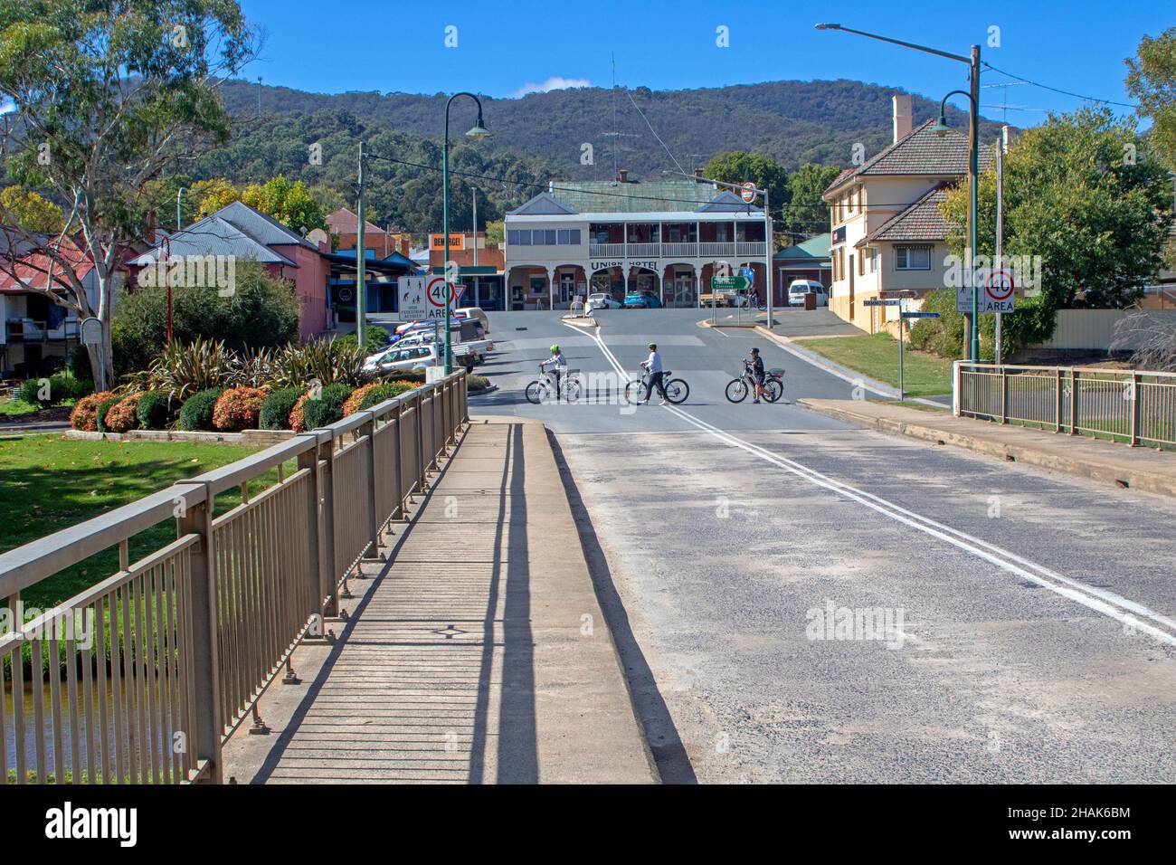 Tumbarumba e l'Union Hotel Foto Stock