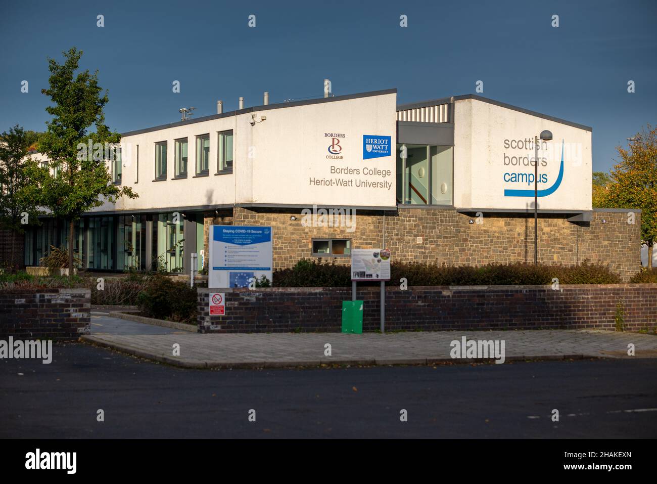 L'esterno dello Scottish Borders Campus, Borders College, Heriot-Watt University, Galashiels, Scottish Borders, Scozia, Regno Unito Foto Stock
