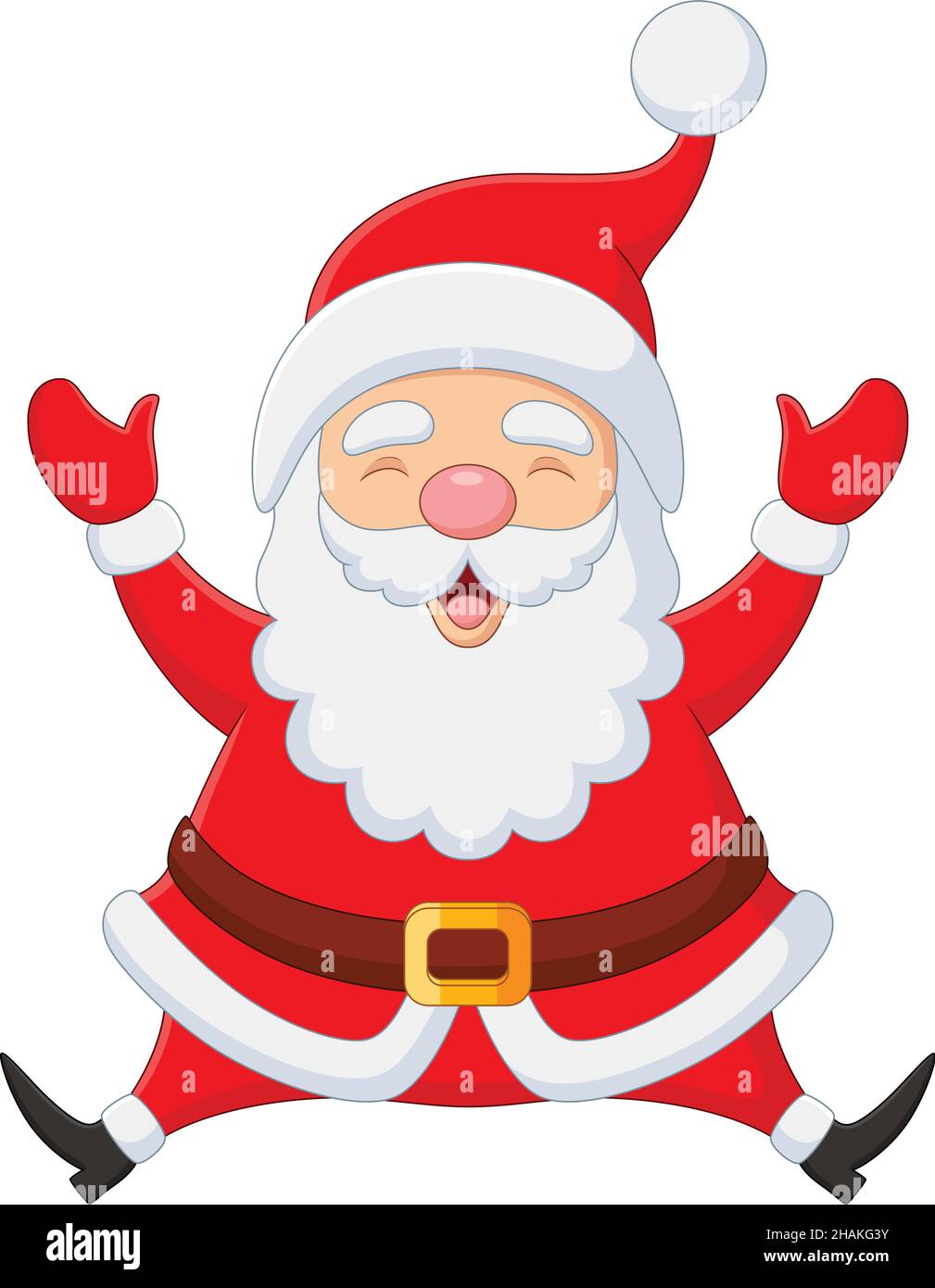 Cartoon felice babbo natale alzando le mani Illustrazione Vettoriale