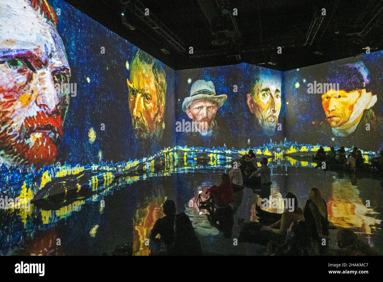 Autoritratti Van Gogh alla coinvolgente esposizione Van Gogh a Scottsdale, Arizona. Foto Stock