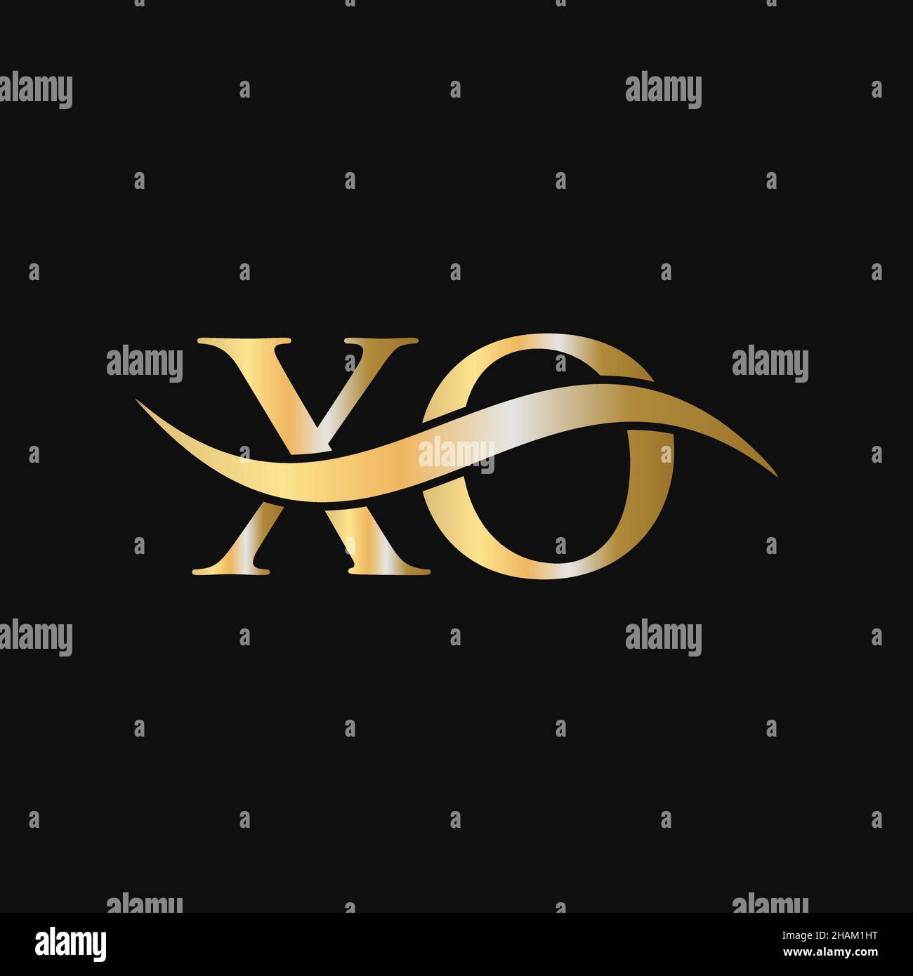 Modello di progettazione del logo Letter XO. XO, X o Letter Logo Modern, Flat, minimal, Business, Company Sign Illustrazione Vettoriale