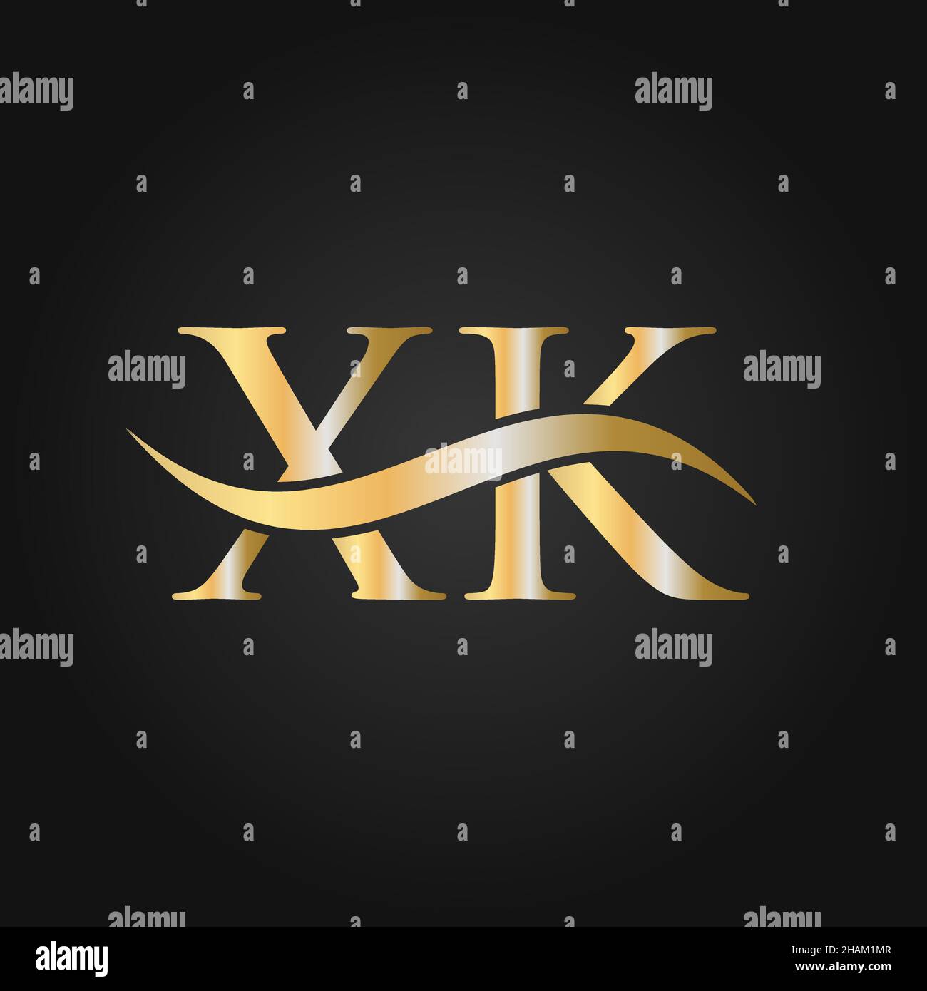 Modello di design con logo Letter XK. XK, X K Letter Logo Modern, Flat, minimal, Business, Company Sign Illustrazione Vettoriale