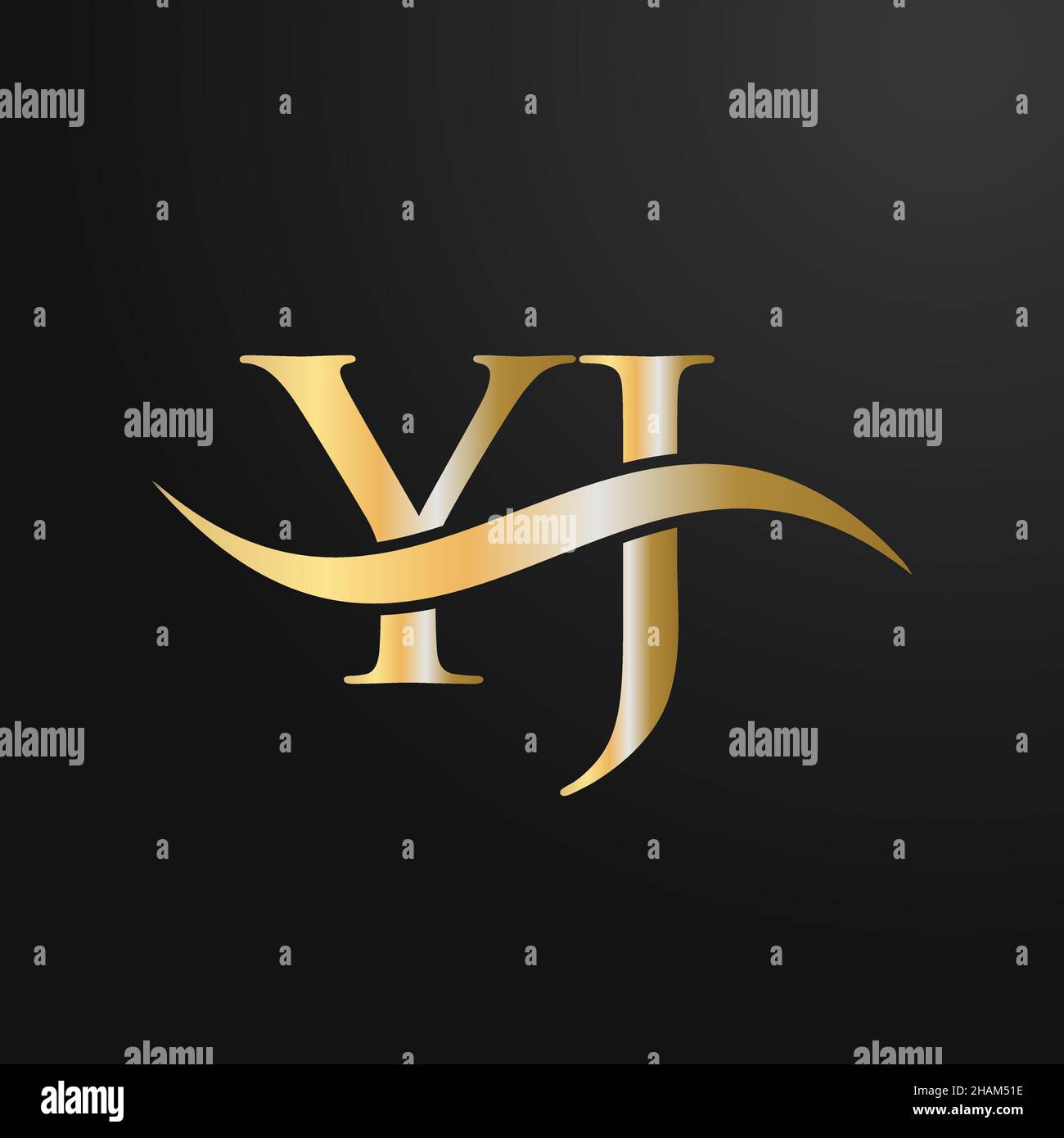 Modello di design del logo lettera YJ. YJ, Y J Letter Logo Modern, Flat, minimal, Business, Company Sign Illustrazione Vettoriale