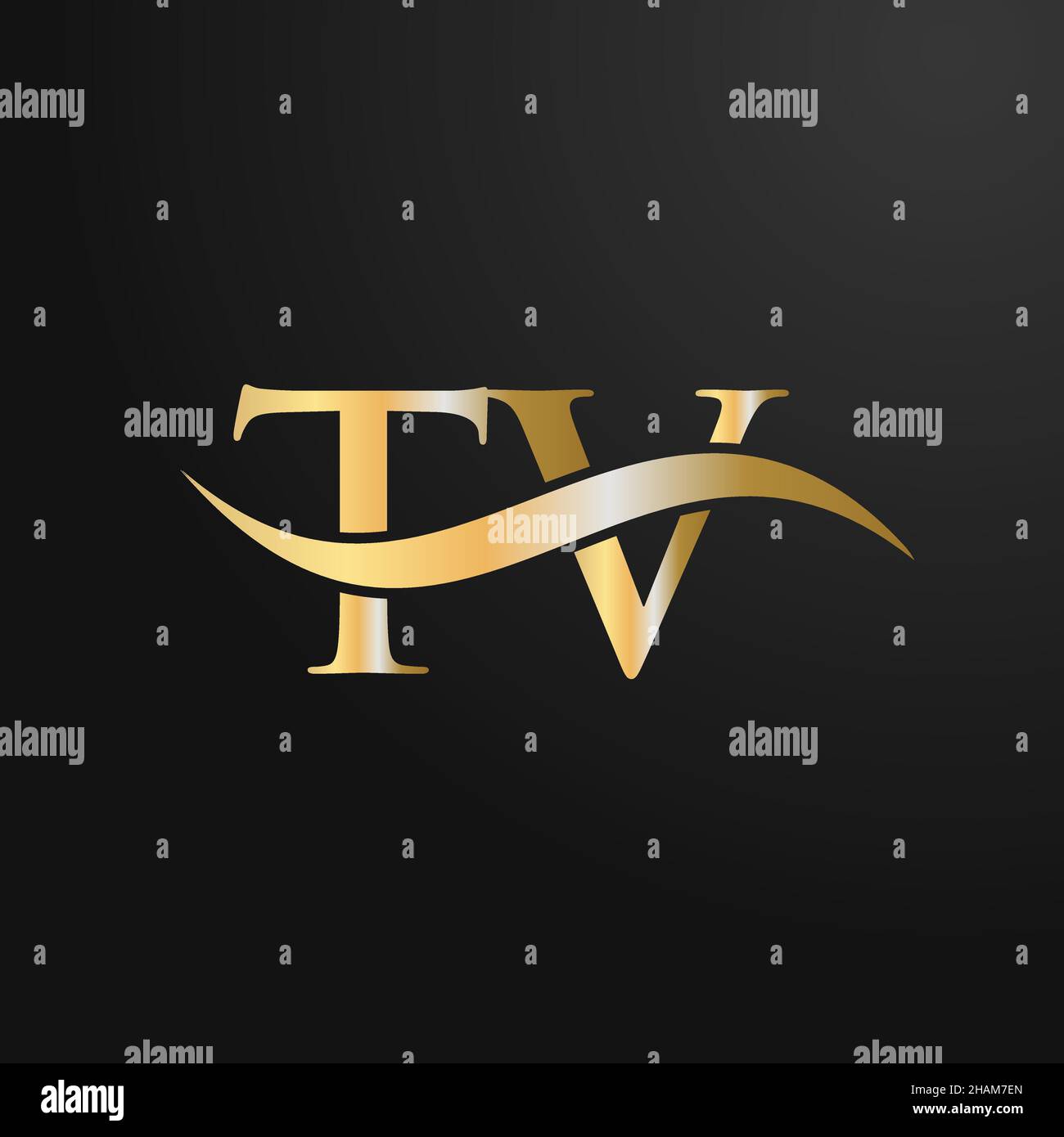 Modello di design del logo di Letter TV. TV, T V Letter Logo Modern, Flat, minimal, Business, Company Sign Illustrazione Vettoriale