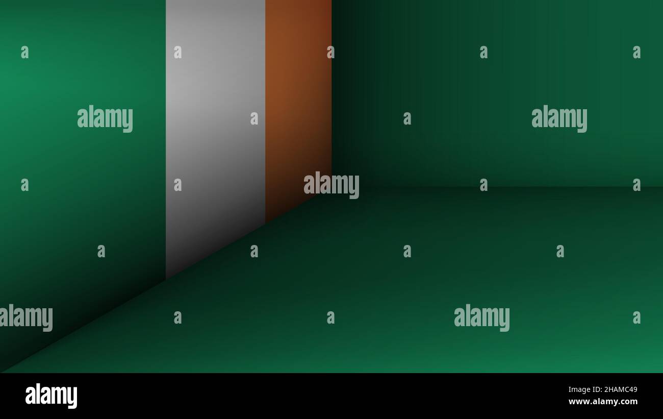 EPS10 Vector Patriotic sfondo con colori di bandiera irlandese. Un elemento di impatto per l'uso che si desidera fare di esso. Illustrazione Vettoriale