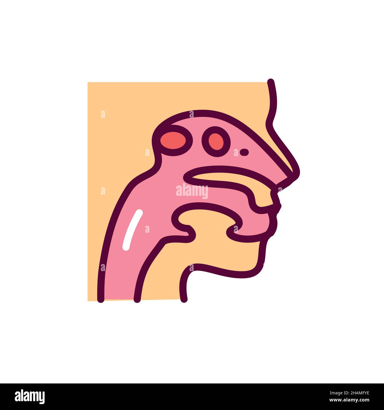 Icona della linea di colore sinusite. Elemento vettoriale isolato. Pittogramma a contorno per pagina web, app mobile, promo Illustrazione Vettoriale