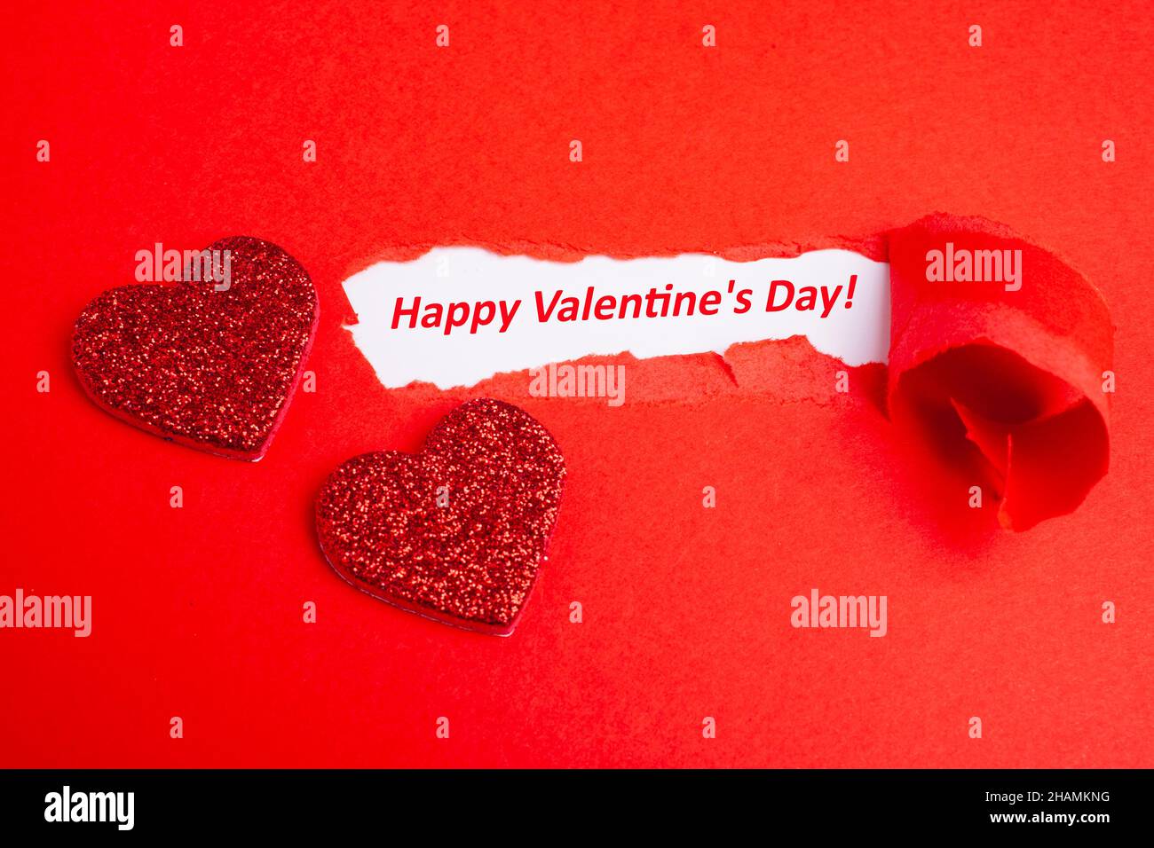 Felice il giorno di San Valentino carta strappata Concept Foto Stock