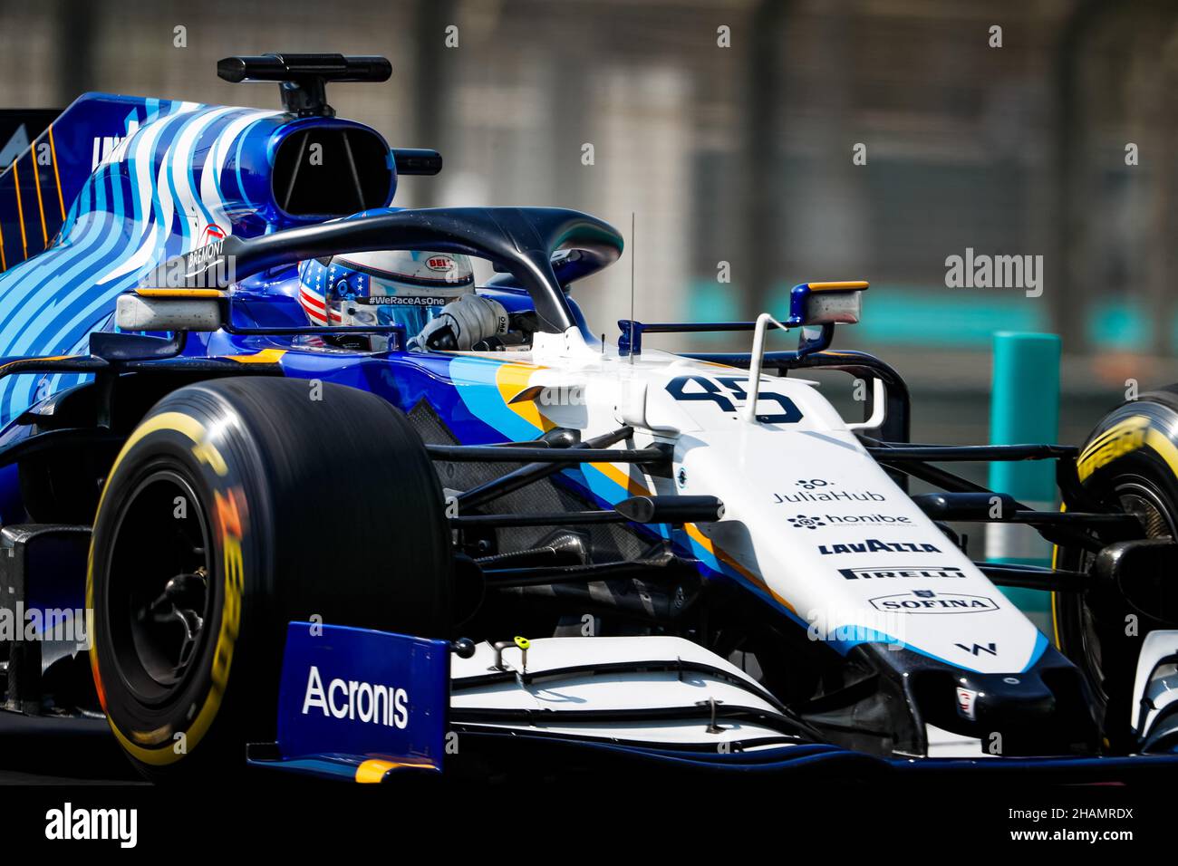45 SARGEANT Logan (usa), Williams Racing F1 FW43B, in azione durante i test post-stagione 2021 dal 14 al 15 dicembre 2021 sul circuito Yas Marina, a Yas Island, Abu Dhabi - Foto: Antonin Vincent/DPPI/LiveMedia Foto Stock
