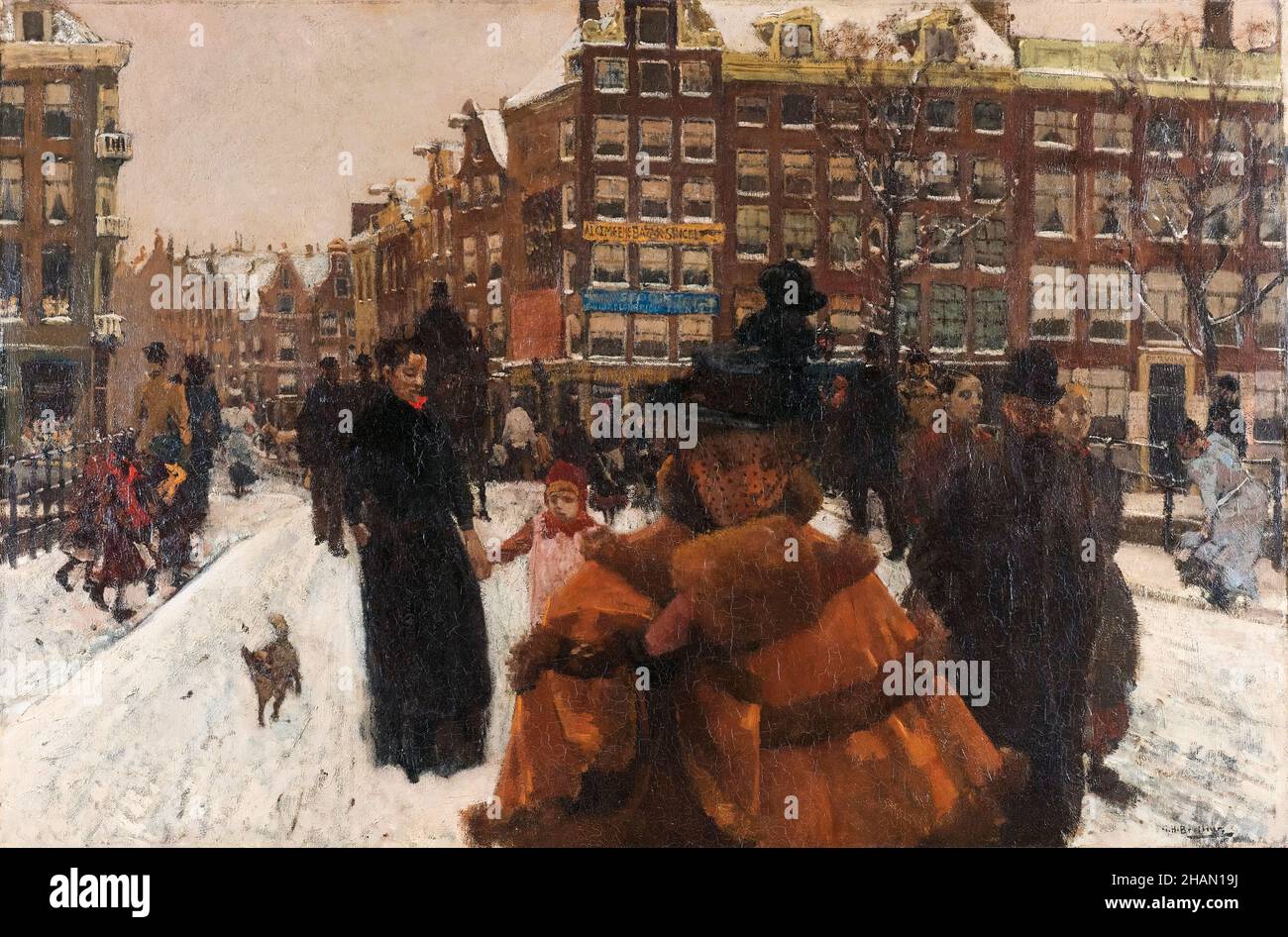 Il ponte Singel alla Paleisstraat di Amsterdam, dipinto da George Hendrik Breitner, 1898 Foto Stock