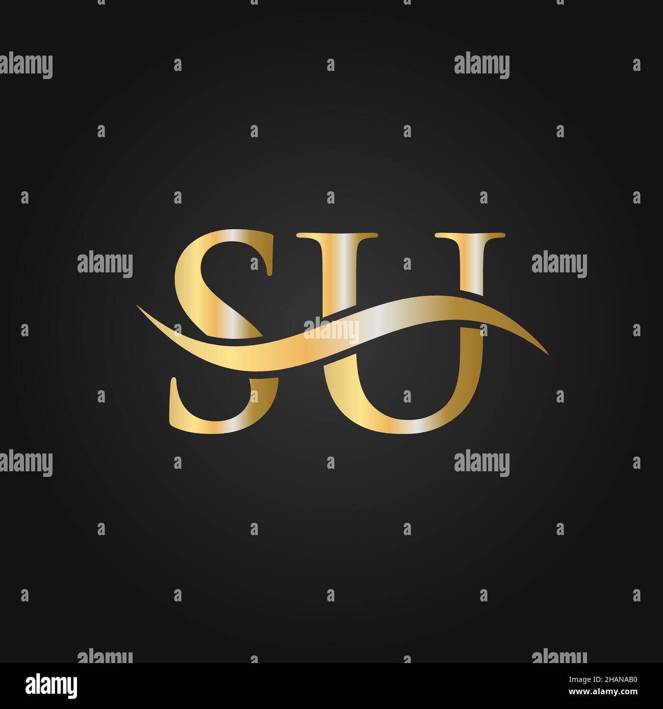 Modello di progettazione del logo lettera su. SU, S U Letter Logo Modern, Flat, minimal, Business, Company Sign Illustrazione Vettoriale