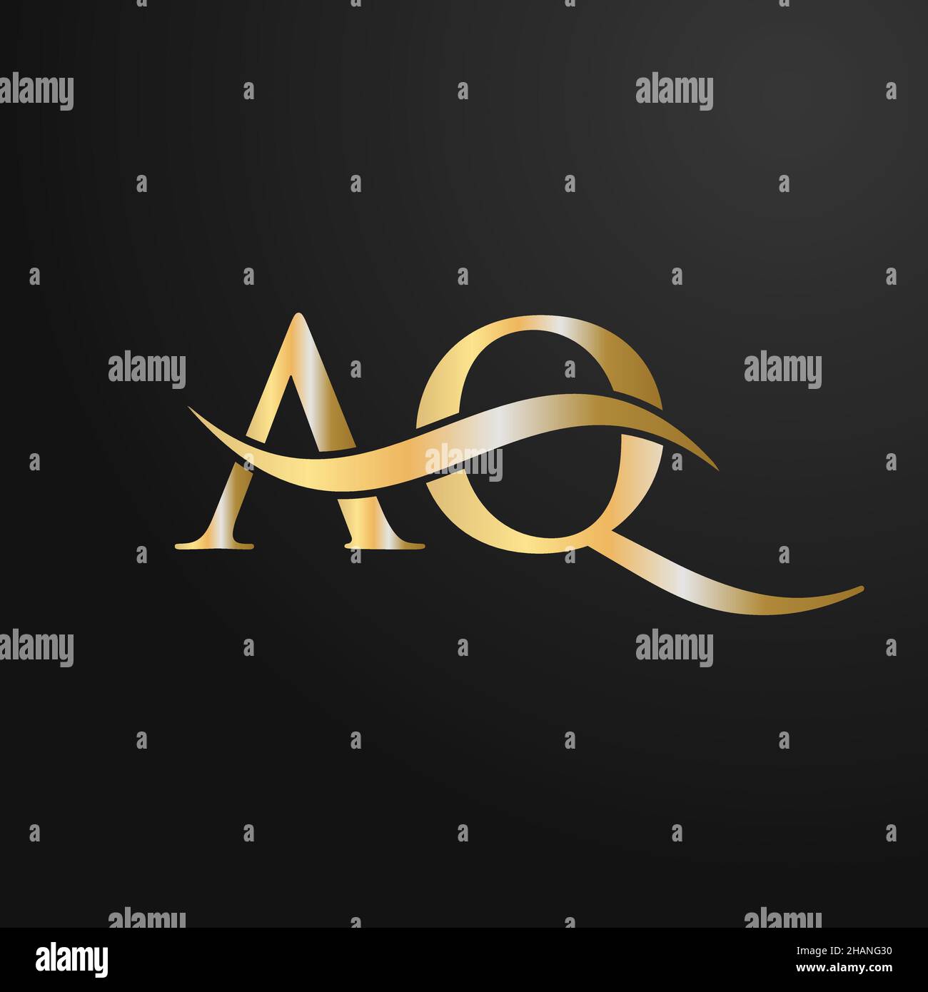 Modello di design del logo Letter AQ. AQ, A Q Letter Logo Modern, Flat, minimalista, Business, modello aziendale Illustrazione Vettoriale