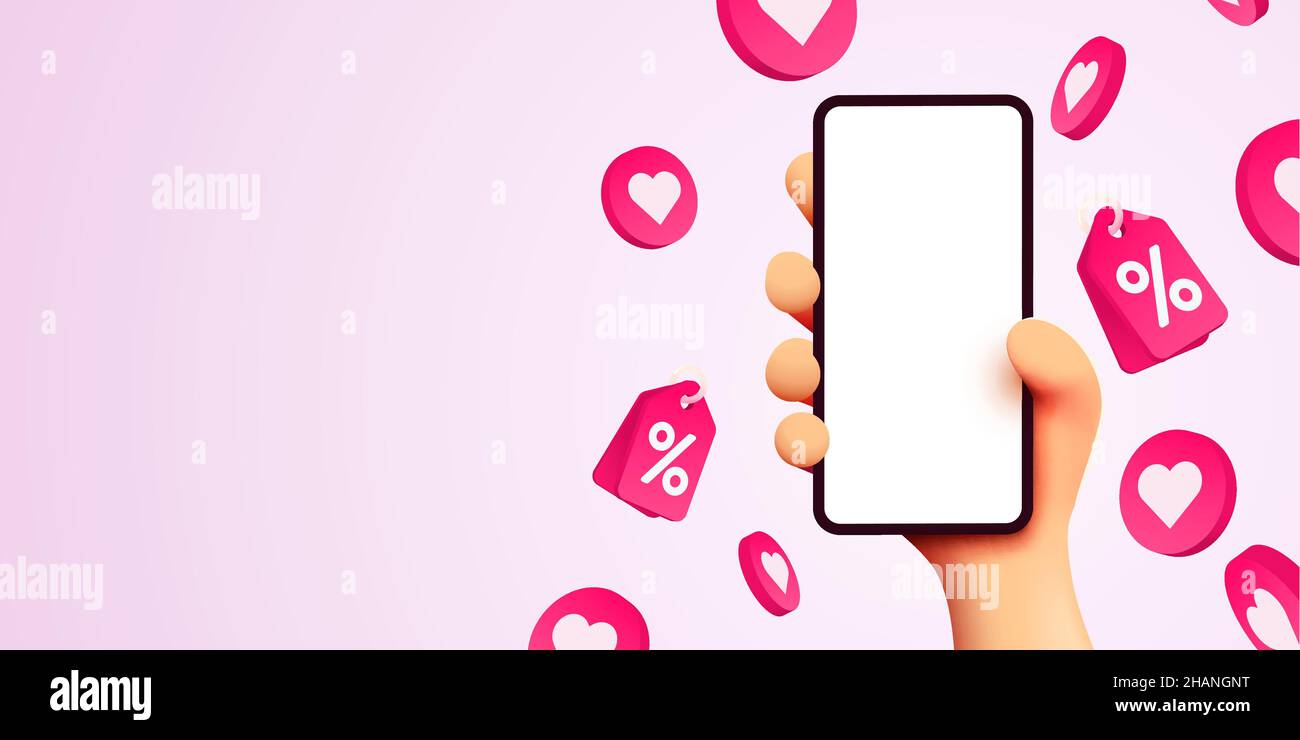 Smartphone portatile con app shopp. Concetto di shopping online. Illustrazione vettoriale Illustrazione Vettoriale