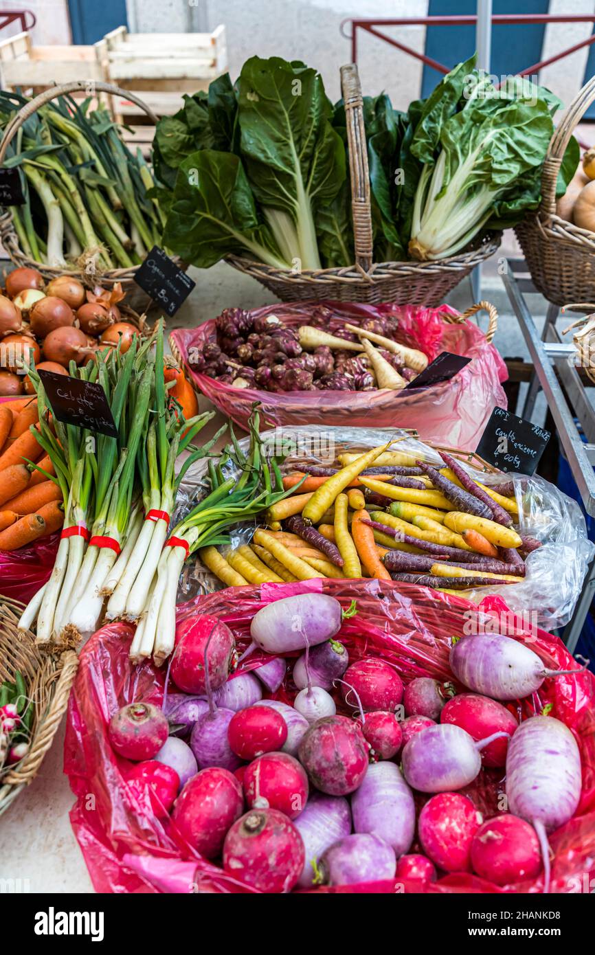 Mercato settimanale a Draguignan, Francia Foto Stock