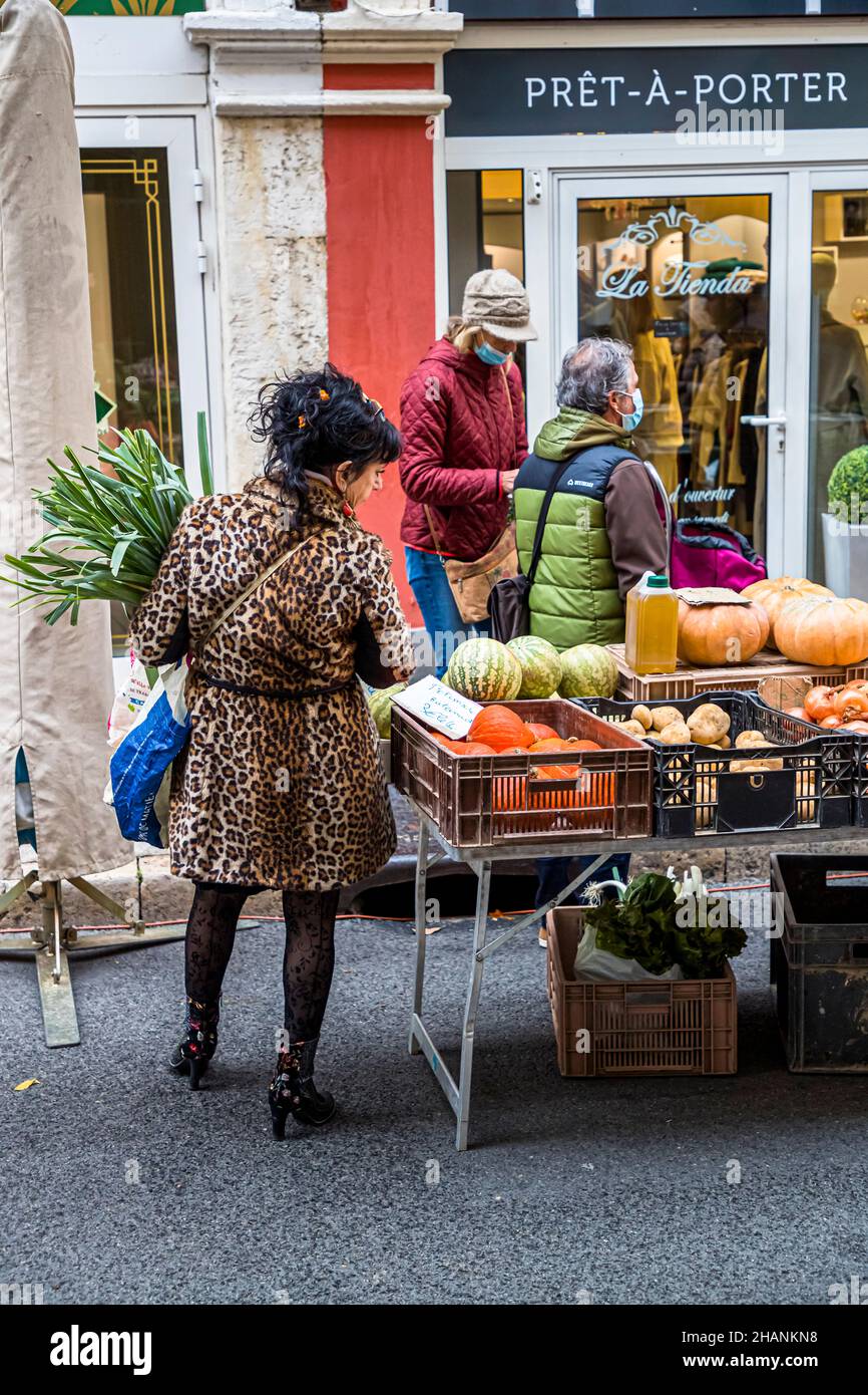 Mercato settimanale a Draguignan, Francia Foto Stock