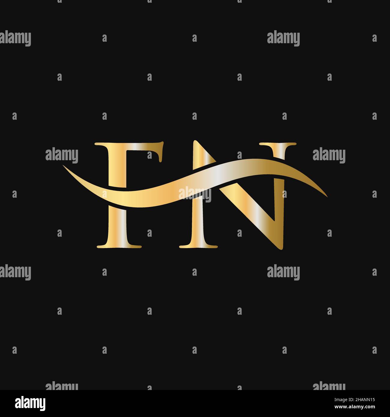 Modello di progettazione del logo Letter FN. FN, F N Letter Logo Modern, Flat, minimal, Business, Company Sign Illustrazione Vettoriale