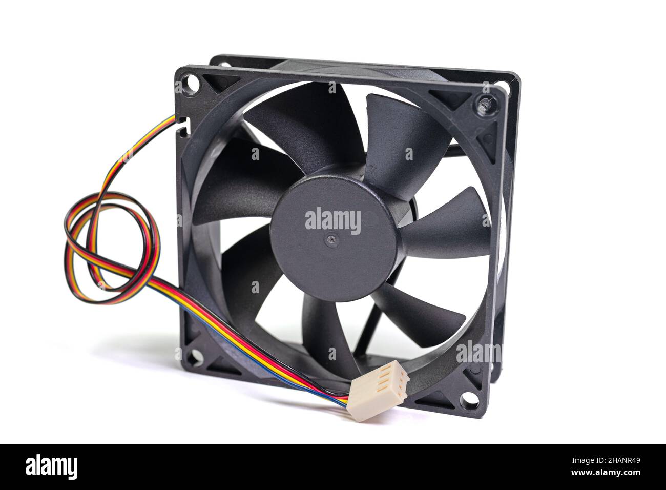Ventola del PC su sfondo bianco Foto Stock