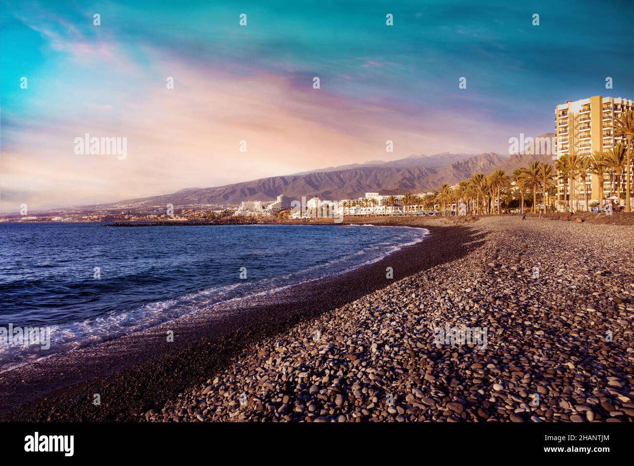 Playa de las Americas. Spiaggia di Tenerife Foto Stock