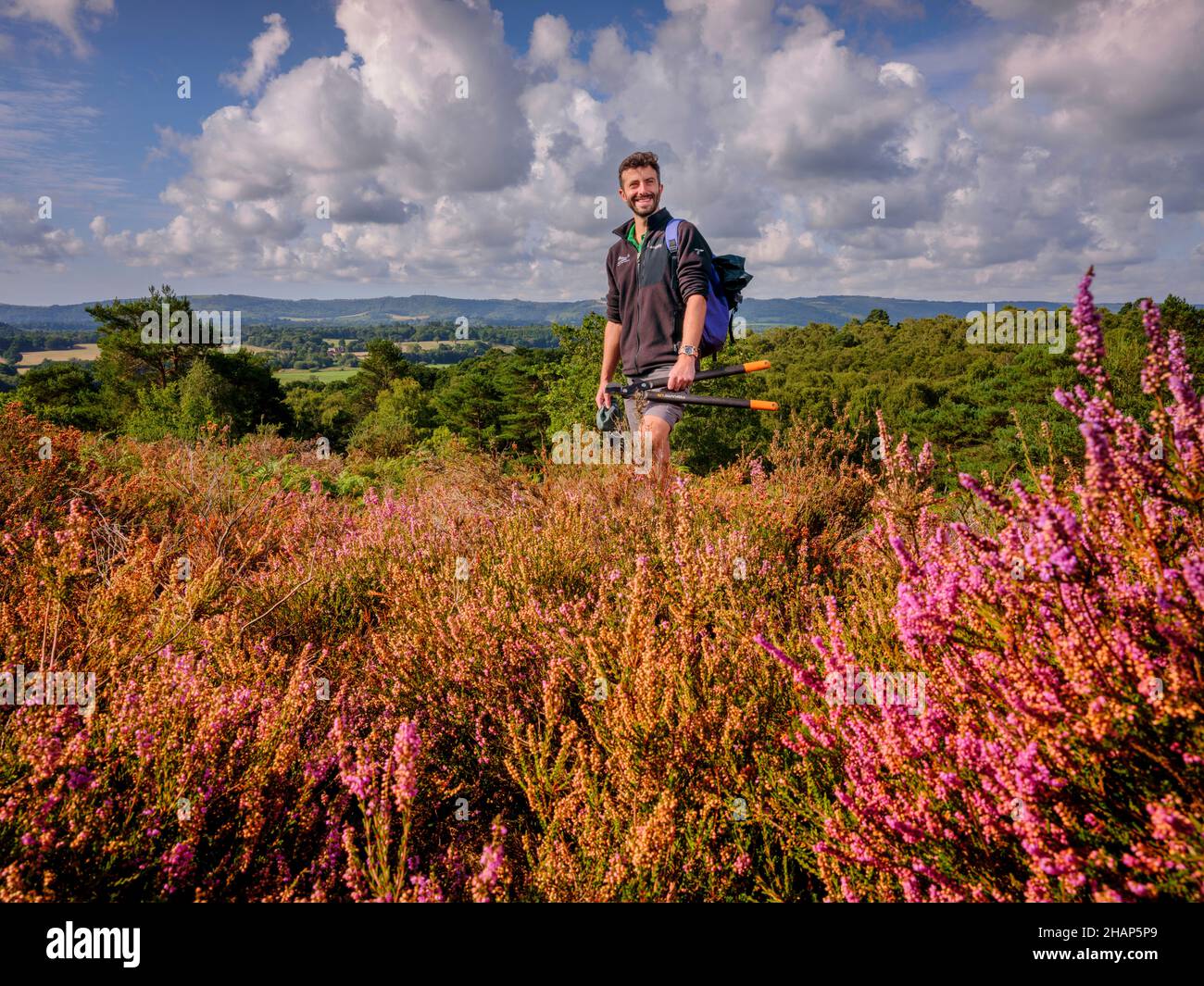 Charles Winchester, South Downs National Park Ranger fotografato su South Downs vicino a Fittleworth, West Sussex, Regno Unito. Solo per uso editoriale. Foto Stock