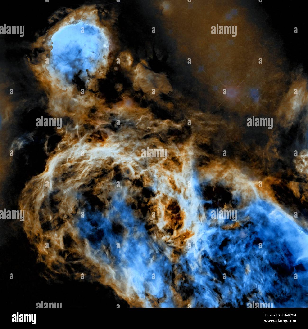 Astrofotografia NGC 3324 è un cluster aperto nella costellazione meridionale della Carina, situata a nord-ovest della Carina Nebula (NGC 3372) Foto Stock