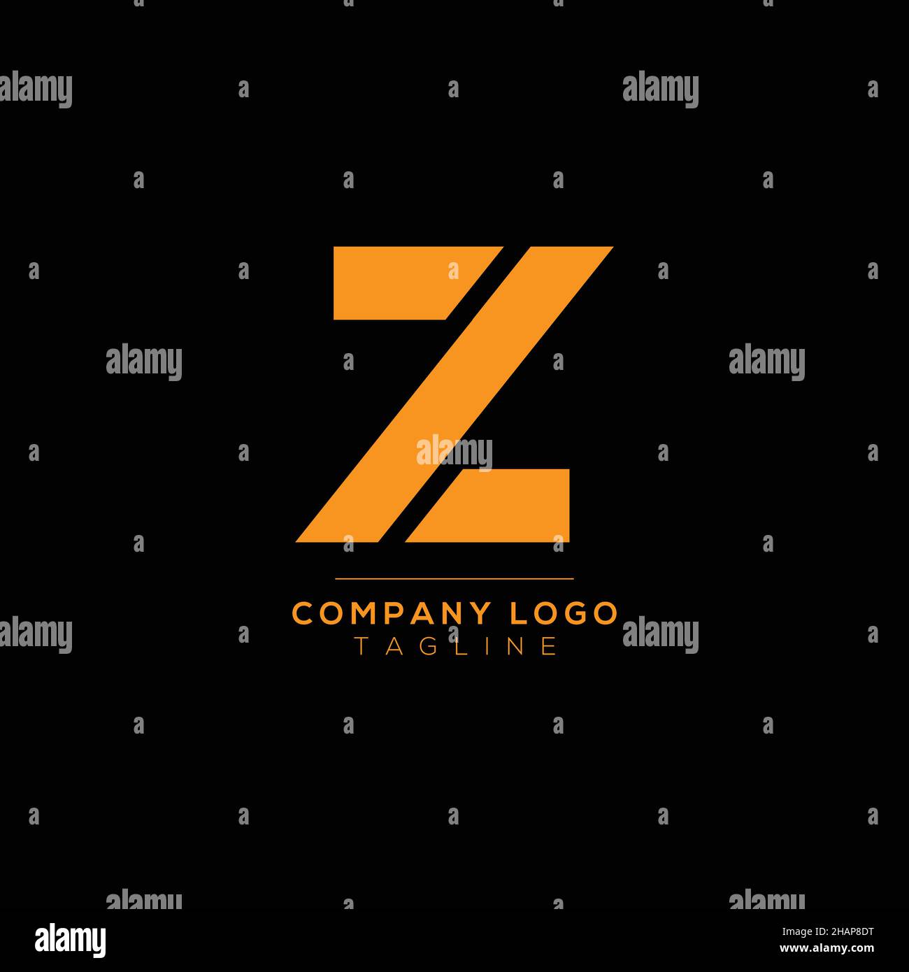 Disegno astratto del logo della lettera Z. Modello di design per emblemi creativi e Premium minimal. Simbolo alfabetico grafico per le aziende. Illustrazione Vettoriale