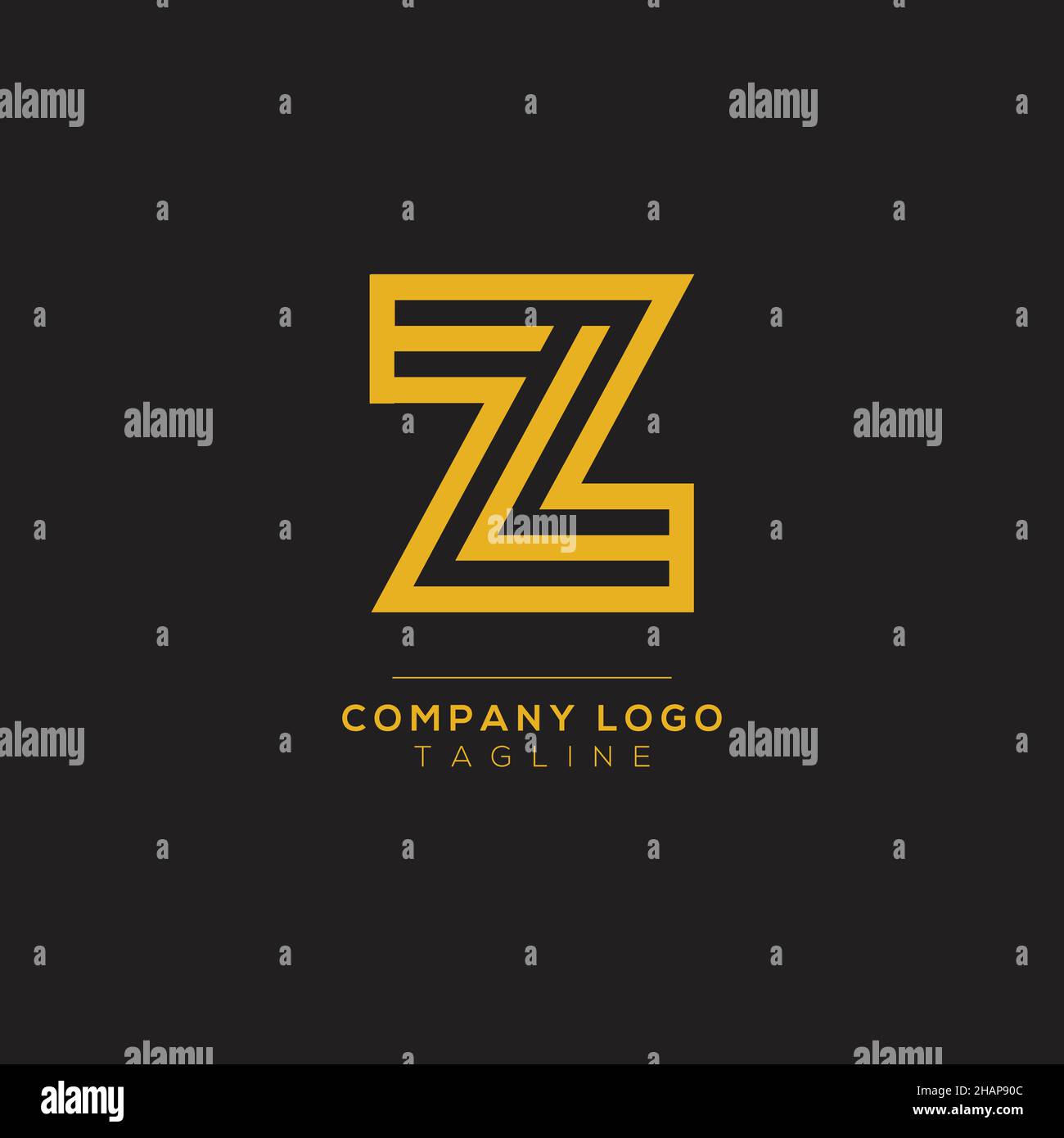 Disegno astratto del logo della lettera Z. Modello di design per emblemi creativi e Premium minimal. Simbolo alfabetico grafico per le aziende. Illustrazione Vettoriale