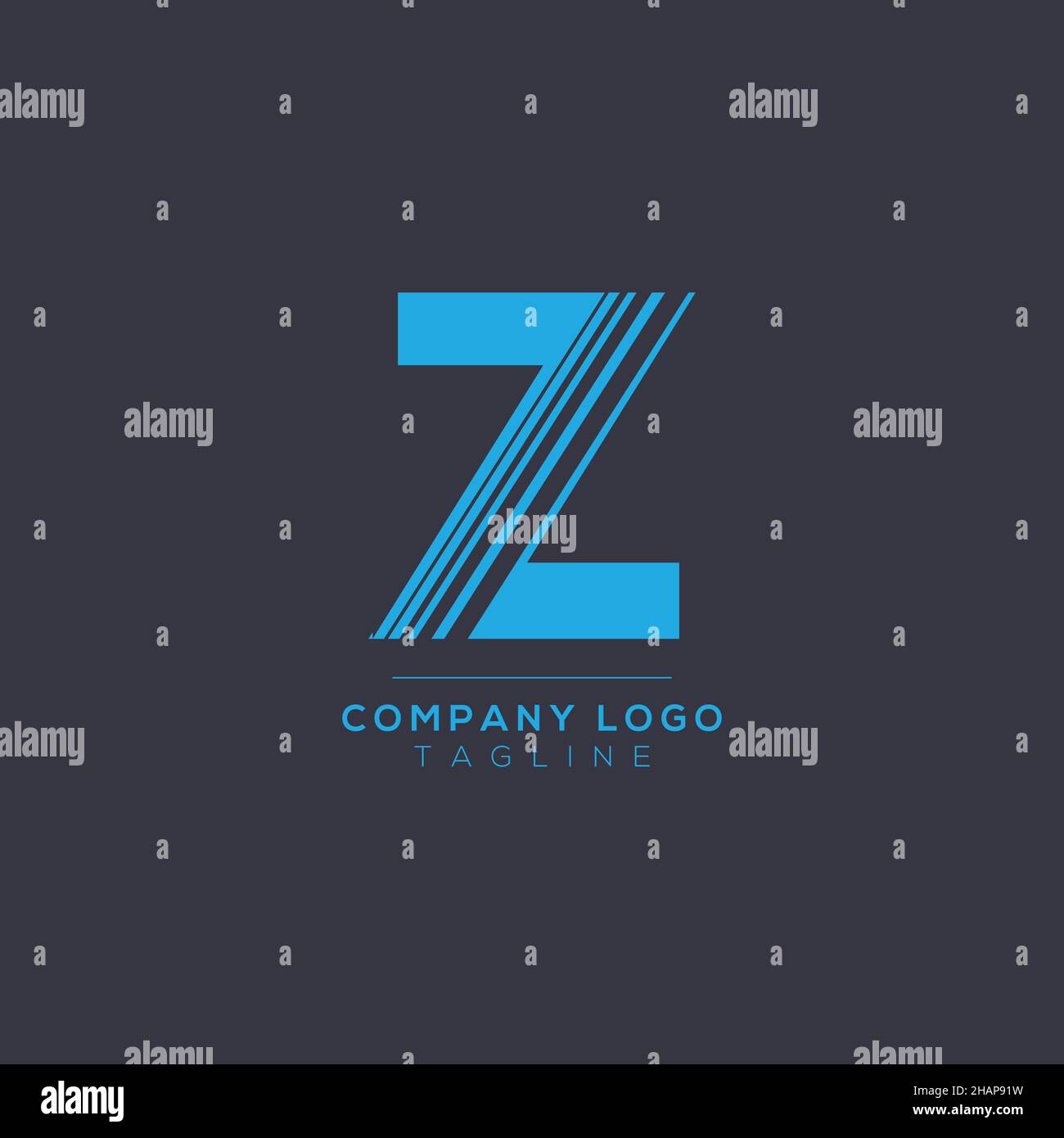 Disegno astratto del logo della lettera Z. Modello di design per emblemi creativi e Premium minimal. Simbolo alfabetico grafico per le aziende. Illustrazione Vettoriale