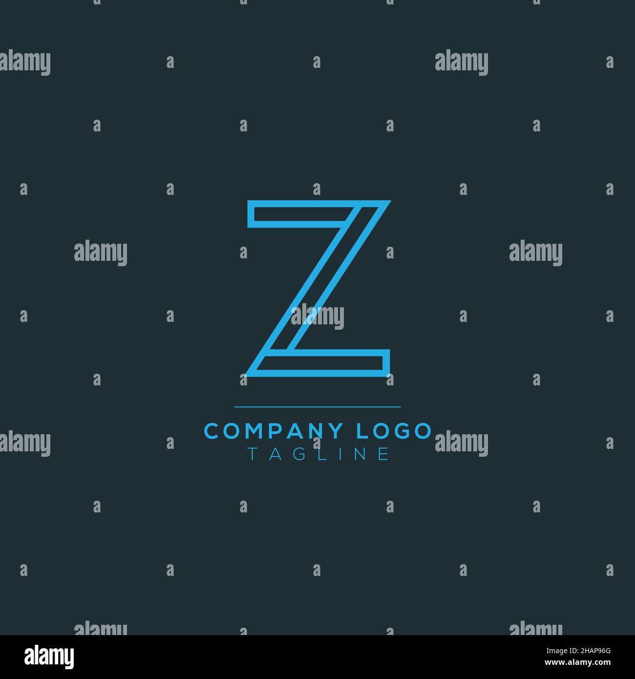 Disegno astratto del logo della lettera Z. Modello di design per emblemi creativi e Premium minimal. Simbolo alfabetico grafico per le aziende. Illustrazione Vettoriale