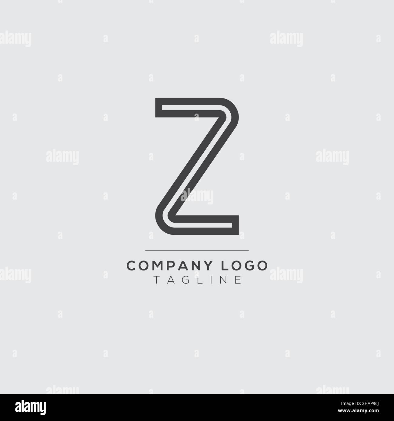 Disegno astratto del logo della lettera Z. Modello di design per emblemi creativi e Premium minimal. Simbolo alfabetico grafico per le aziende. Illustrazione Vettoriale