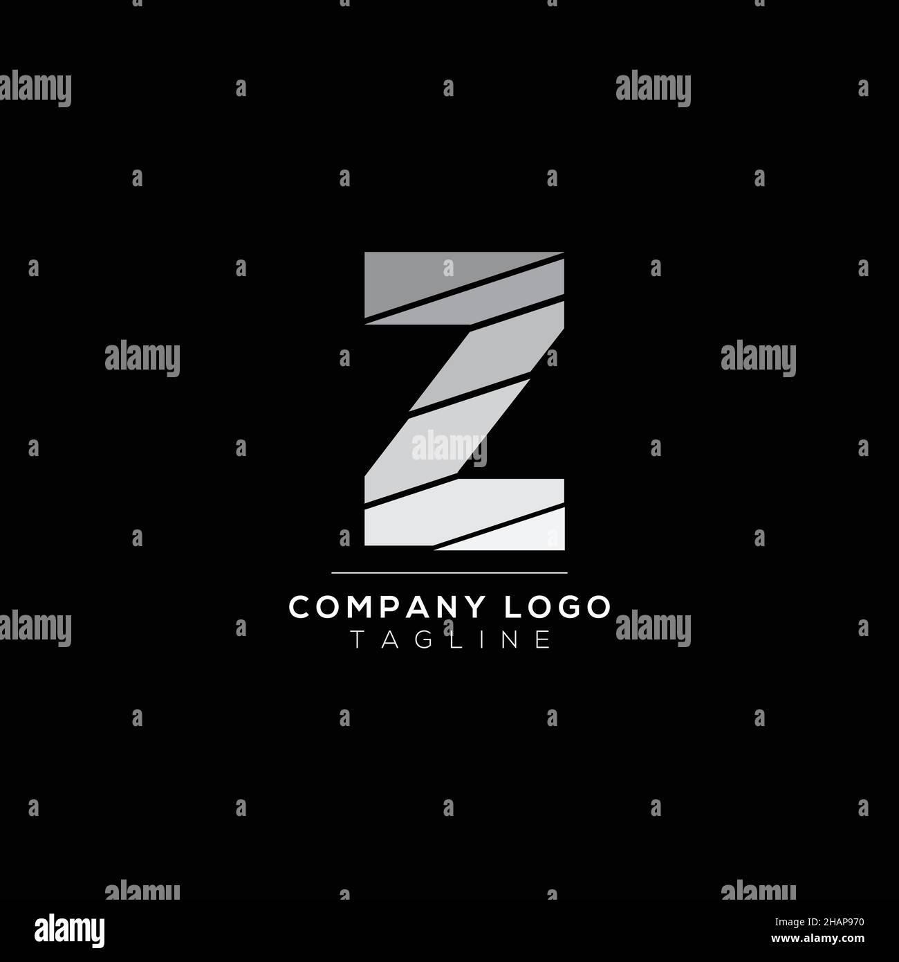 Disegno astratto del logo della lettera Z. Modello di design per emblemi creativi e Premium minimal. Simbolo alfabetico grafico per le aziende. Illustrazione Vettoriale