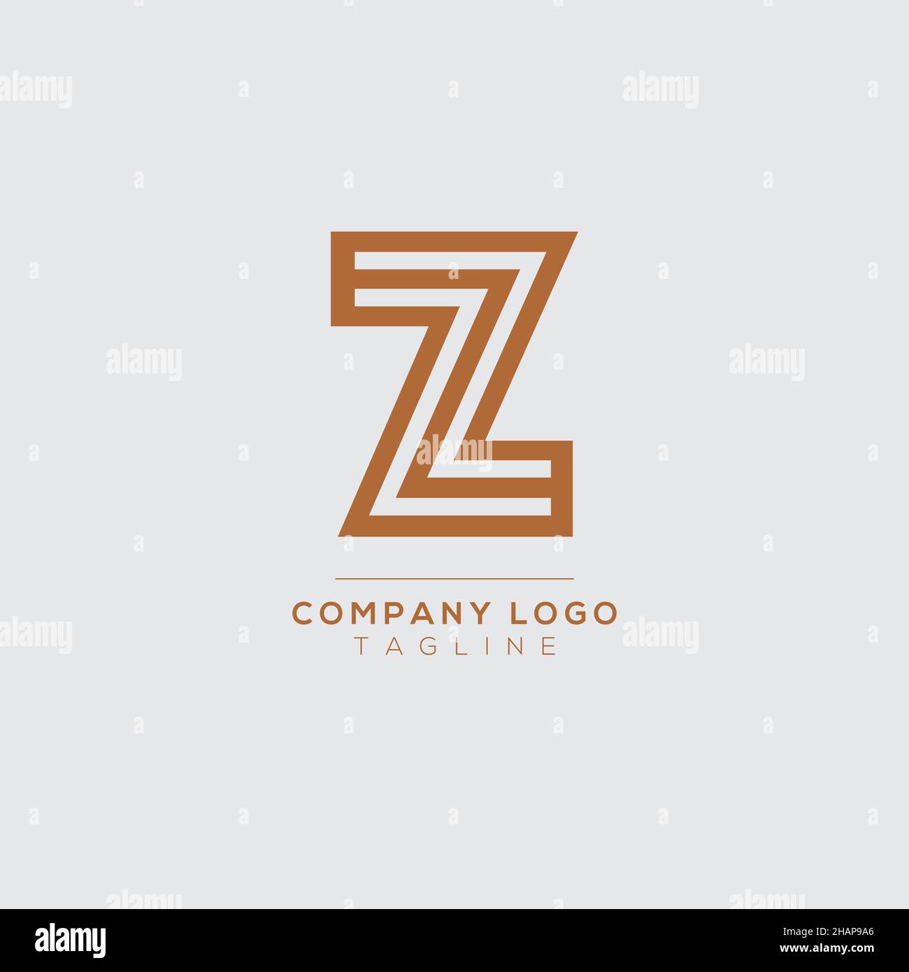 Disegno astratto del logo della lettera Z. Modello di design per emblemi creativi e Premium minimal. Simbolo alfabetico grafico per le aziende. Illustrazione Vettoriale