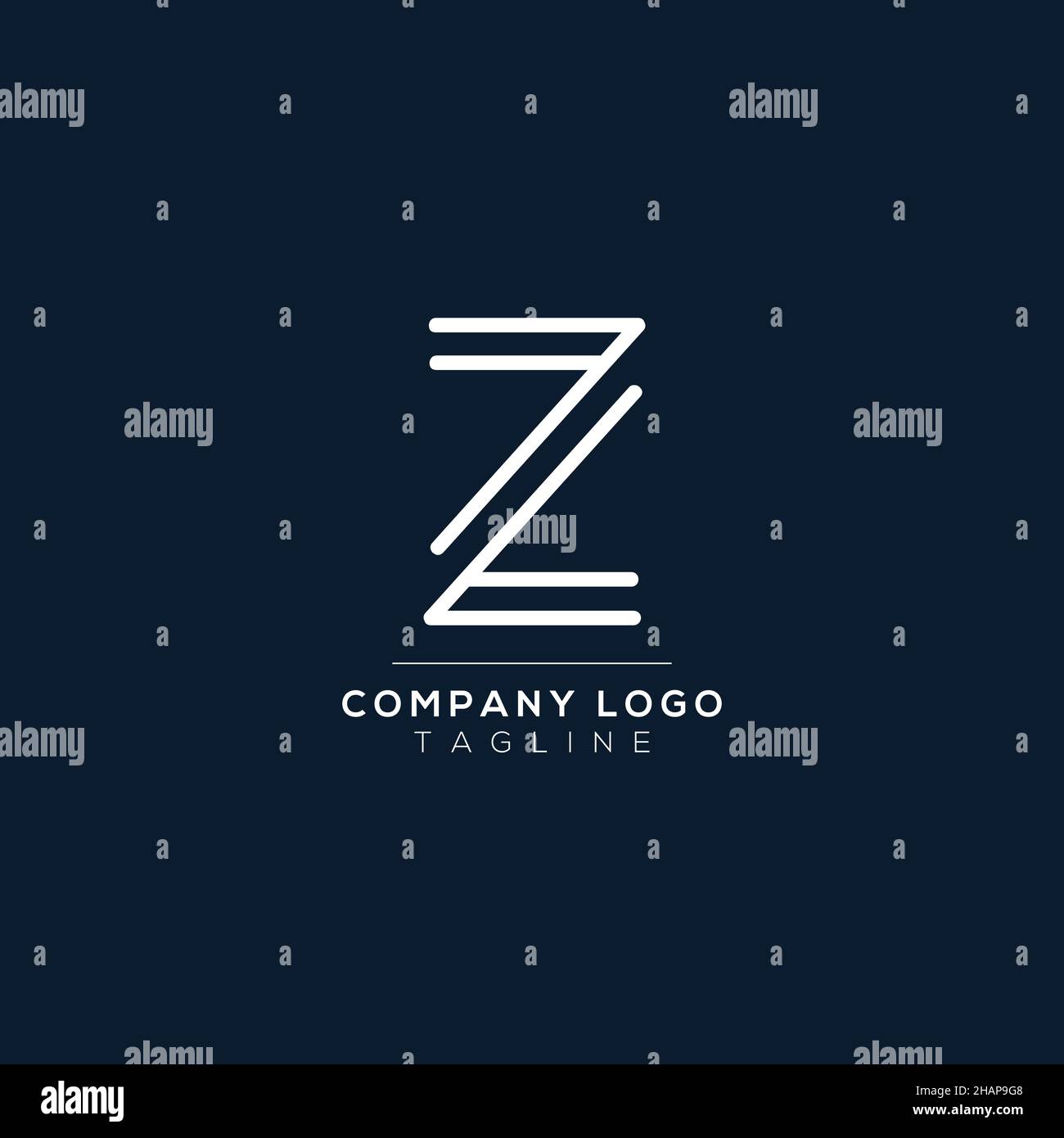 Disegno astratto del logo della lettera Z. Modello di design per emblemi creativi e Premium minimal. Simbolo alfabetico grafico per le aziende. Illustrazione Vettoriale