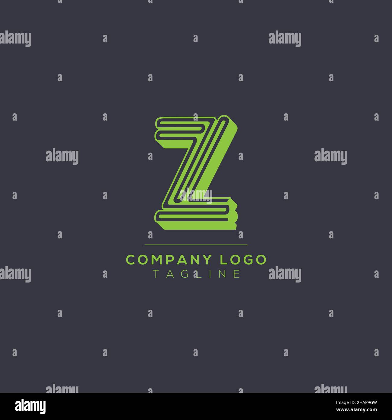 Disegno astratto del logo della lettera Z. Modello di design per emblemi creativi e Premium minimal. Simbolo alfabetico grafico per le aziende. Illustrazione Vettoriale