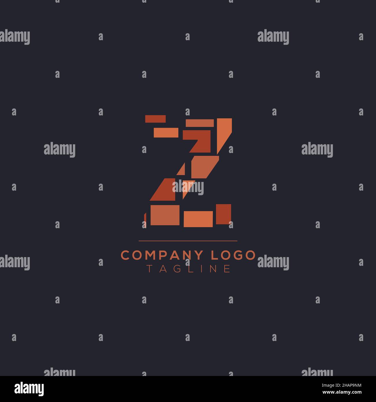 Disegno astratto del logo della lettera Z. Modello di design per emblemi creativi e Premium minimal. Simbolo alfabetico grafico per le aziende. Illustrazione Vettoriale