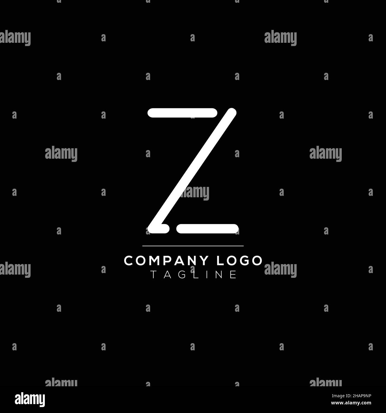 Disegno astratto del logo della lettera Z. Modello di design per emblemi creativi e Premium minimal. Simbolo alfabetico grafico per le aziende. Illustrazione Vettoriale