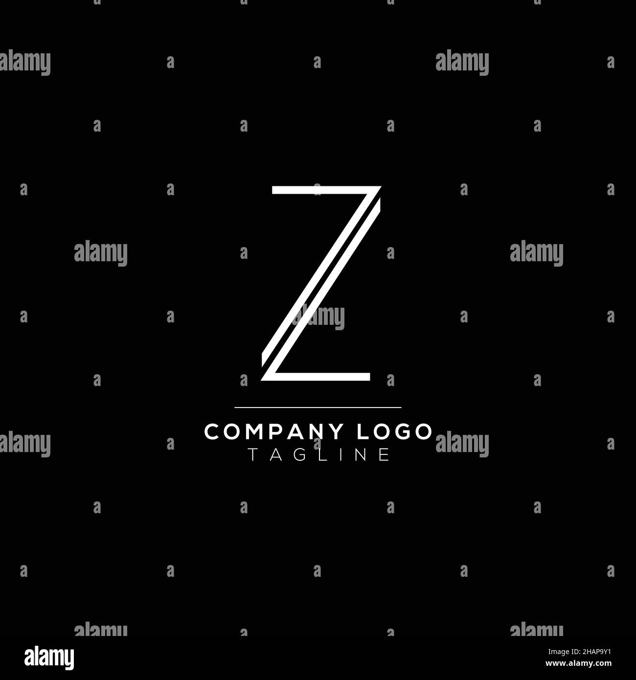 Disegno astratto del logo della lettera Z. Modello di design per emblemi creativi e Premium minimal. Simbolo alfabetico grafico per le aziende. Illustrazione Vettoriale