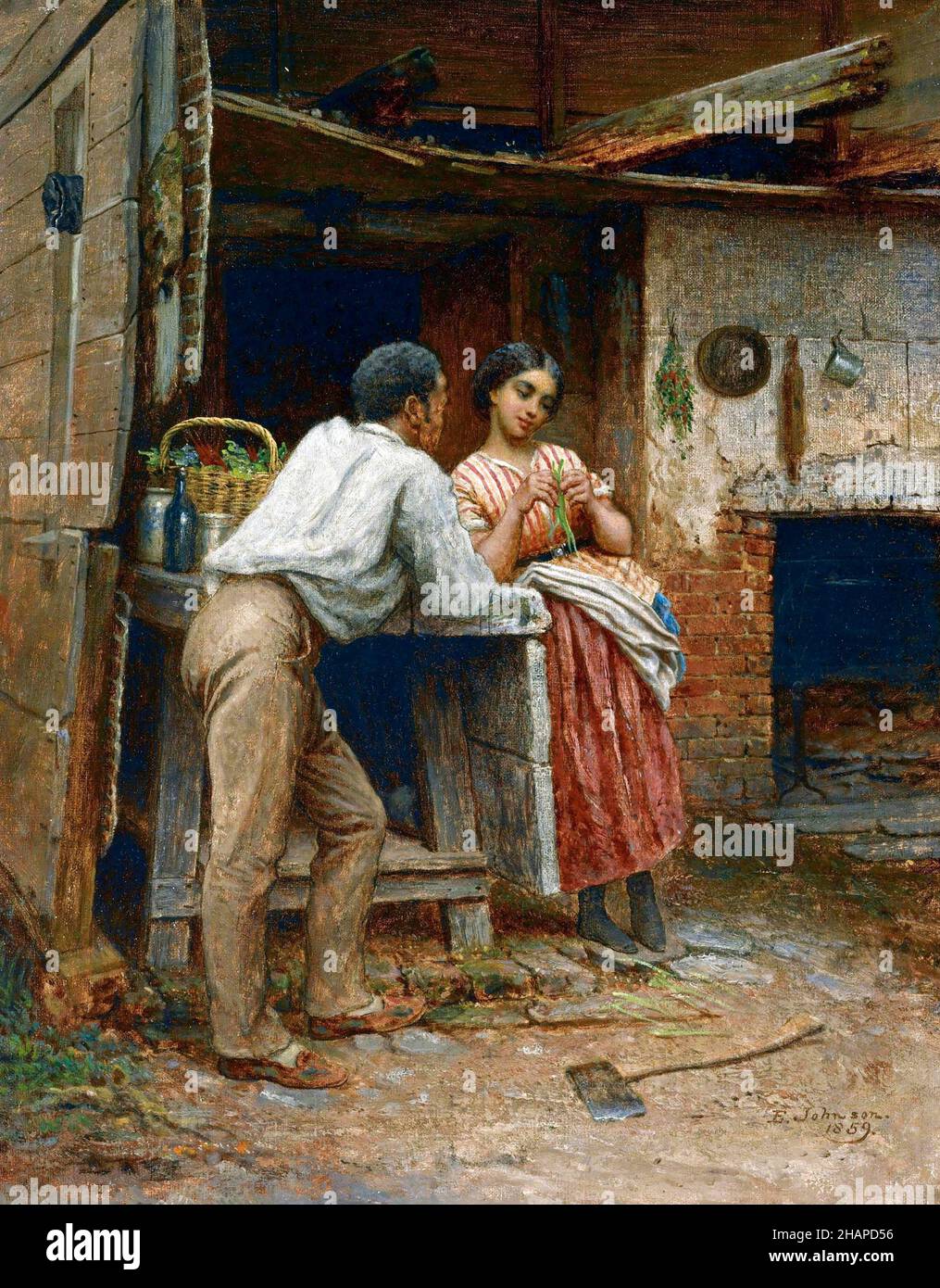 Southern Courtship di Eastman Johnson (1824-1906), olio su tela, 1859 Foto Stock