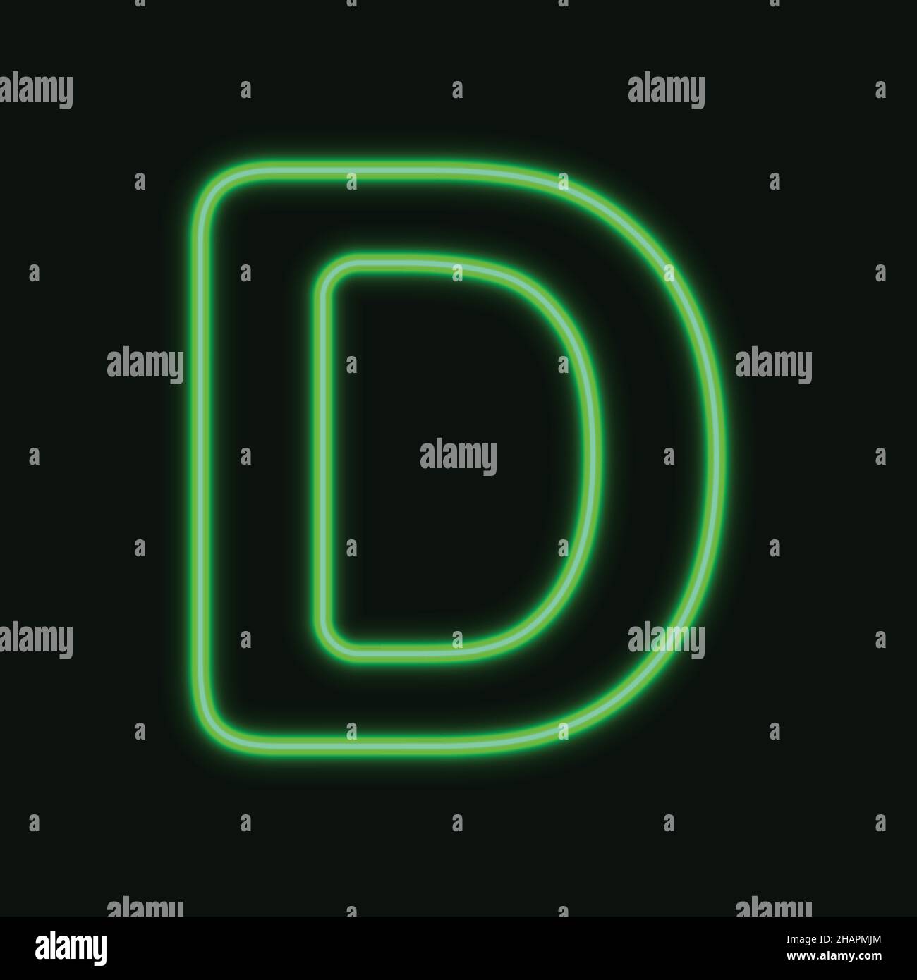 Isolato Neon Capital lettera D . Illustrazione vettoriale di Night Show Alphabet. eps 10 Illustrazione Vettoriale
